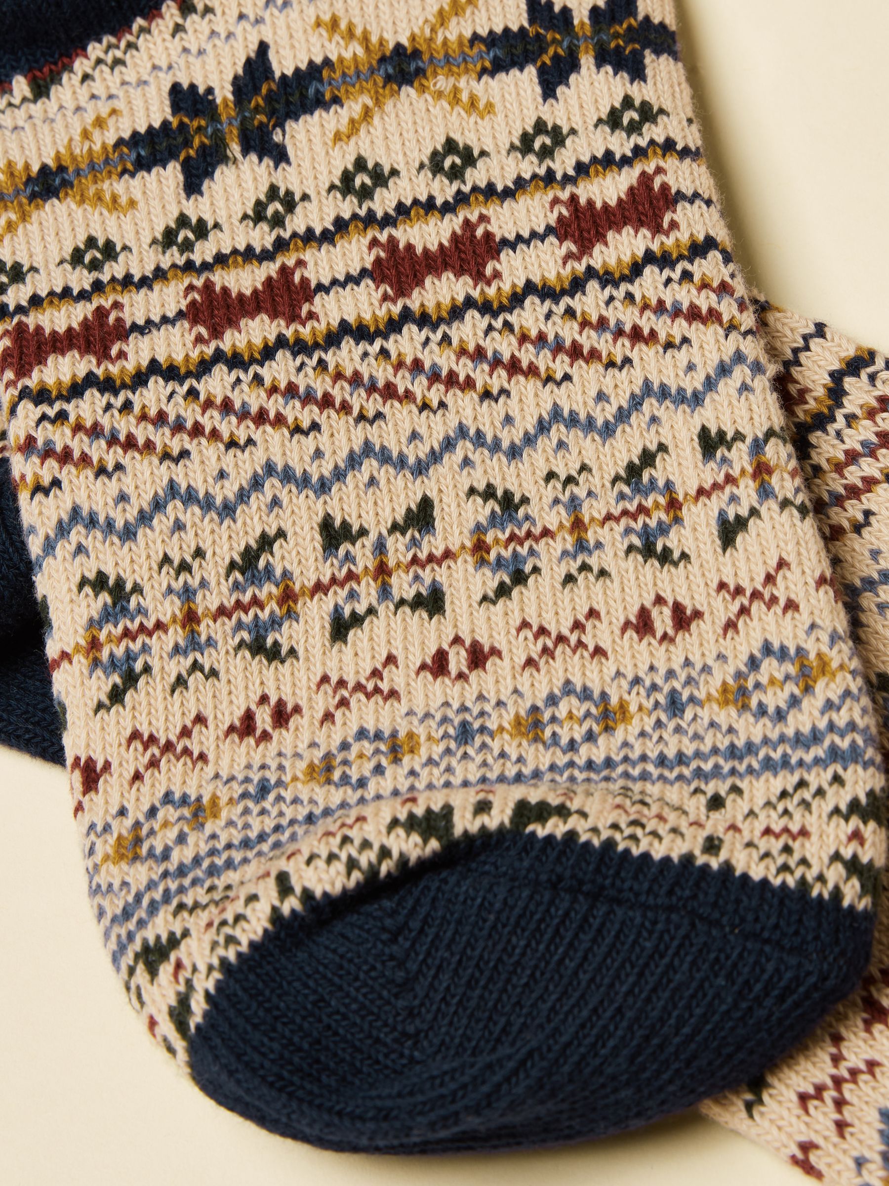 Men's Alby Cream Fair Isle Socks - Image 3 of 3