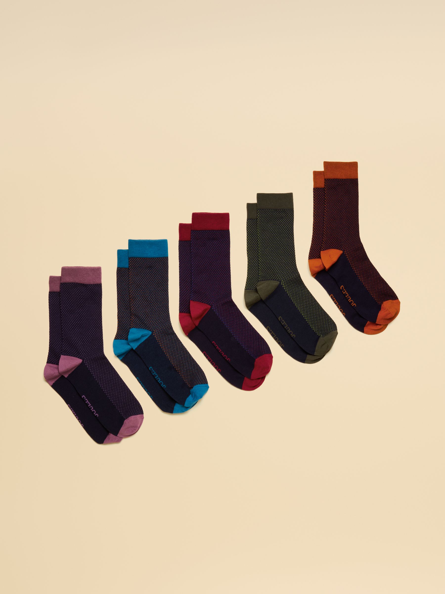 Men's Kingsbury Multi Navy Socks 5 Pack (size 7-12) - Image 1 of 3