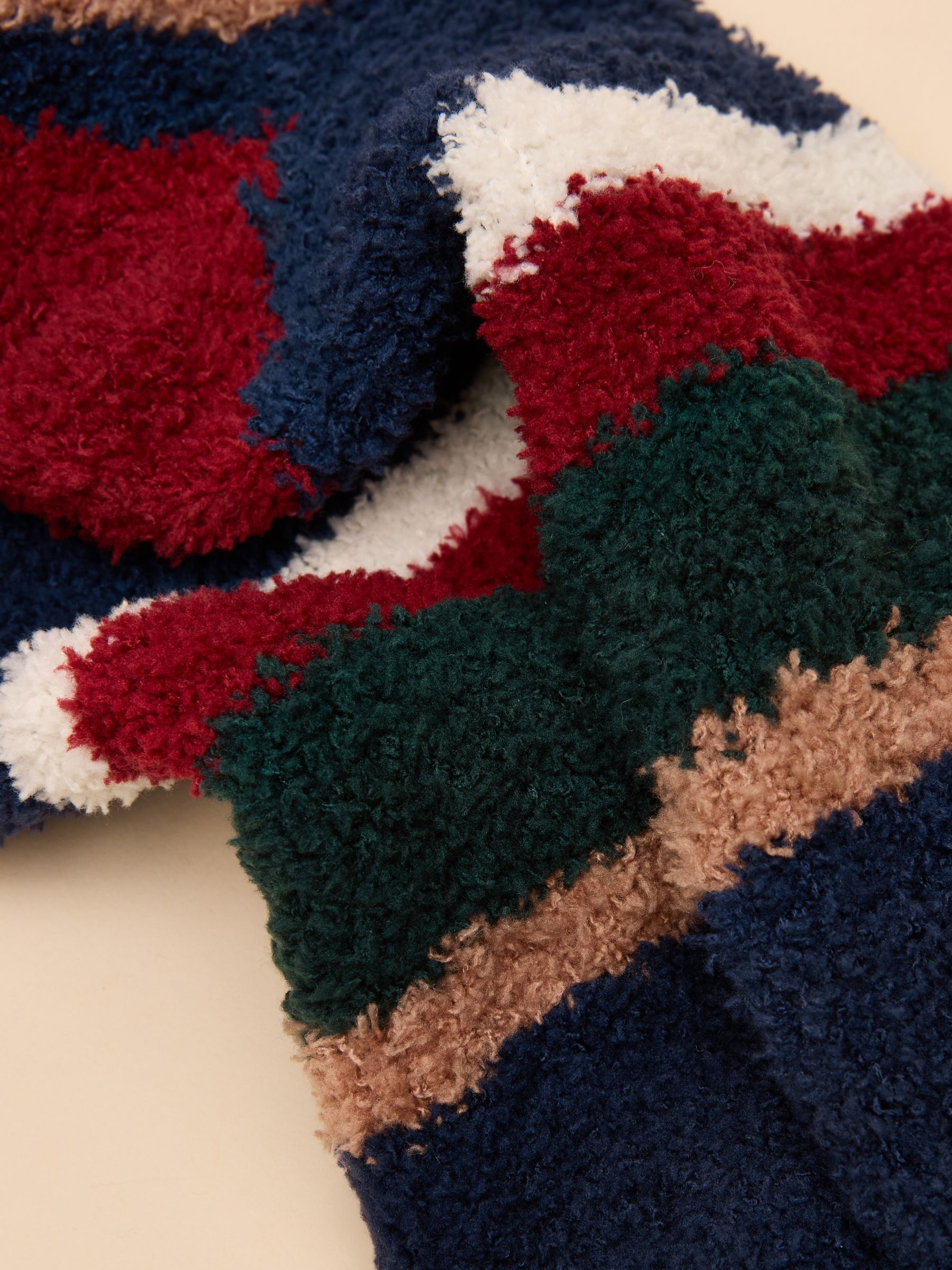 Men's Fluffy Navy Stripe Socks - Image 3 of 3