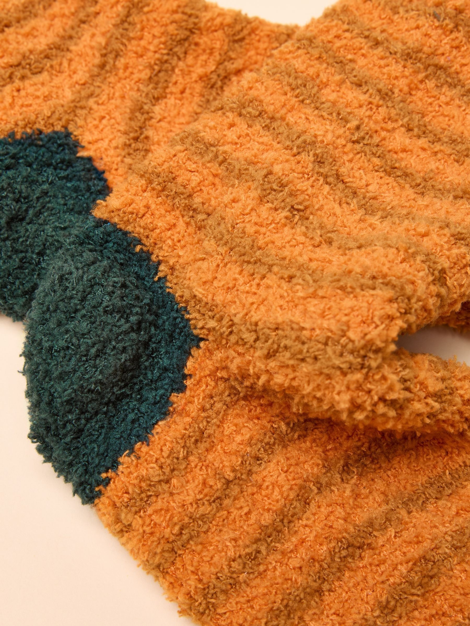 Men's Fluffy Orange Fox Stripe Socks - Image 3 of 3