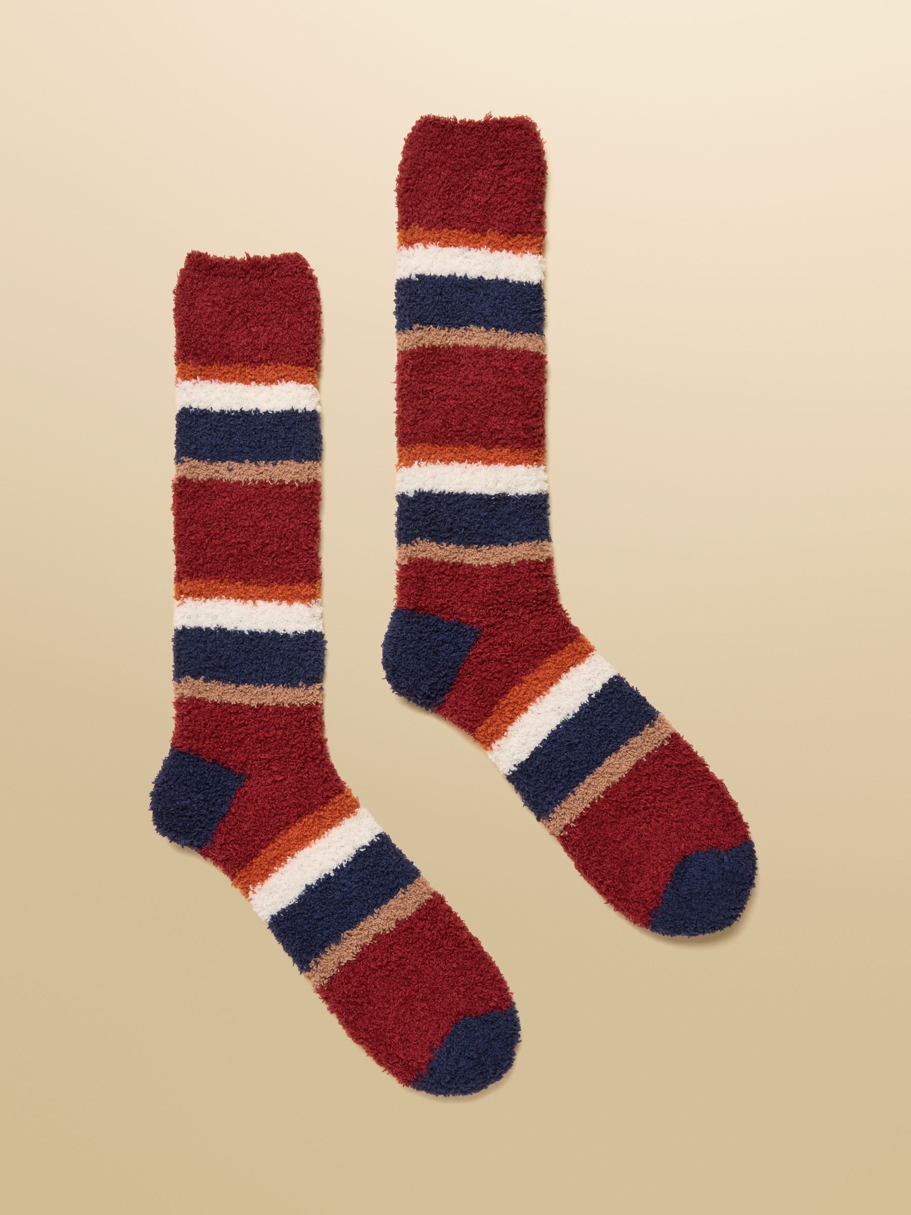 Men's Fluffy Red Stripe Socks - Image 1 of 2