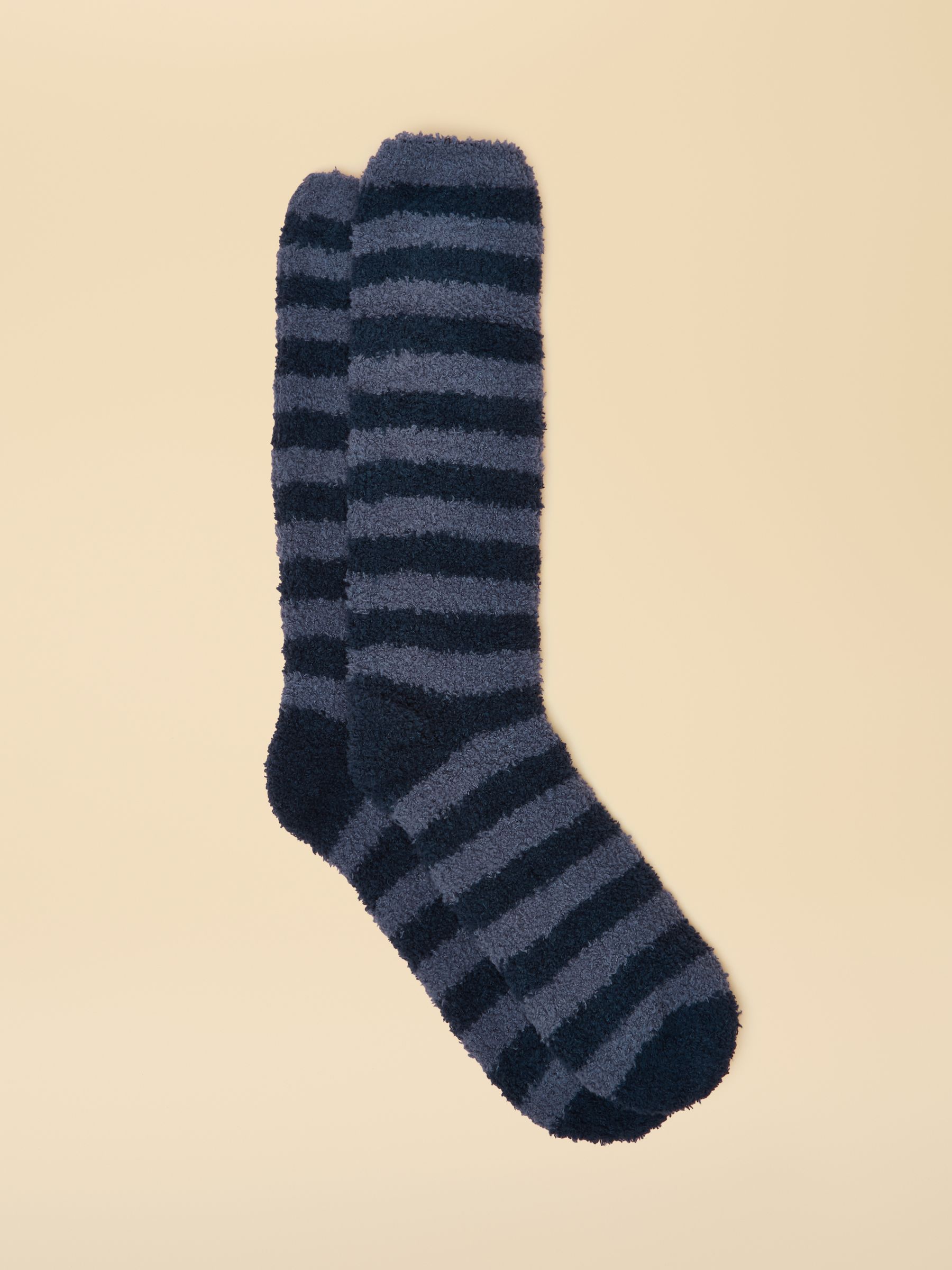 Men's Fluffy Blue Stripe Socks - Image 1 of 3