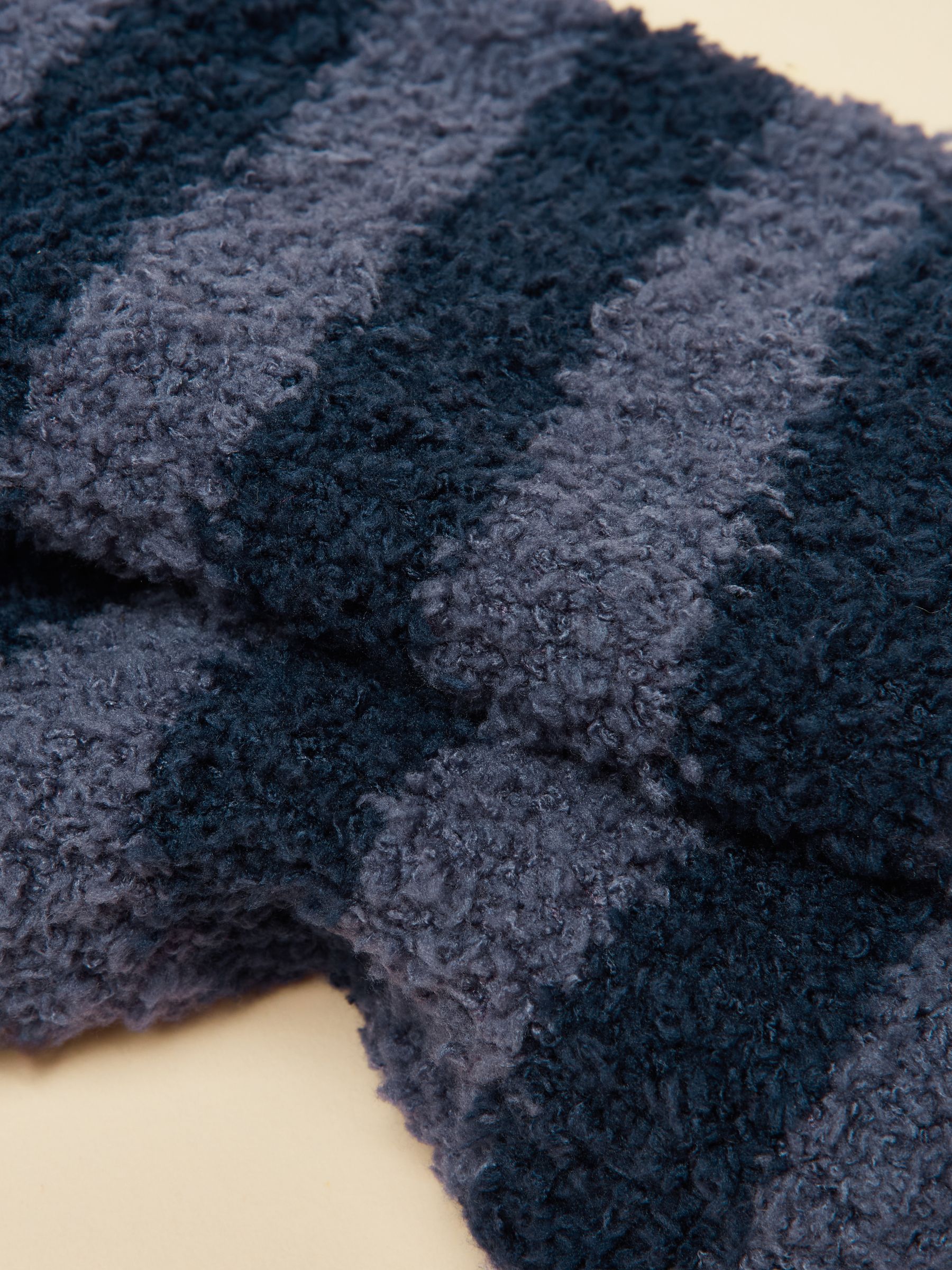 Men's Fluffy Blue Stripe Socks - Image 3 of 3