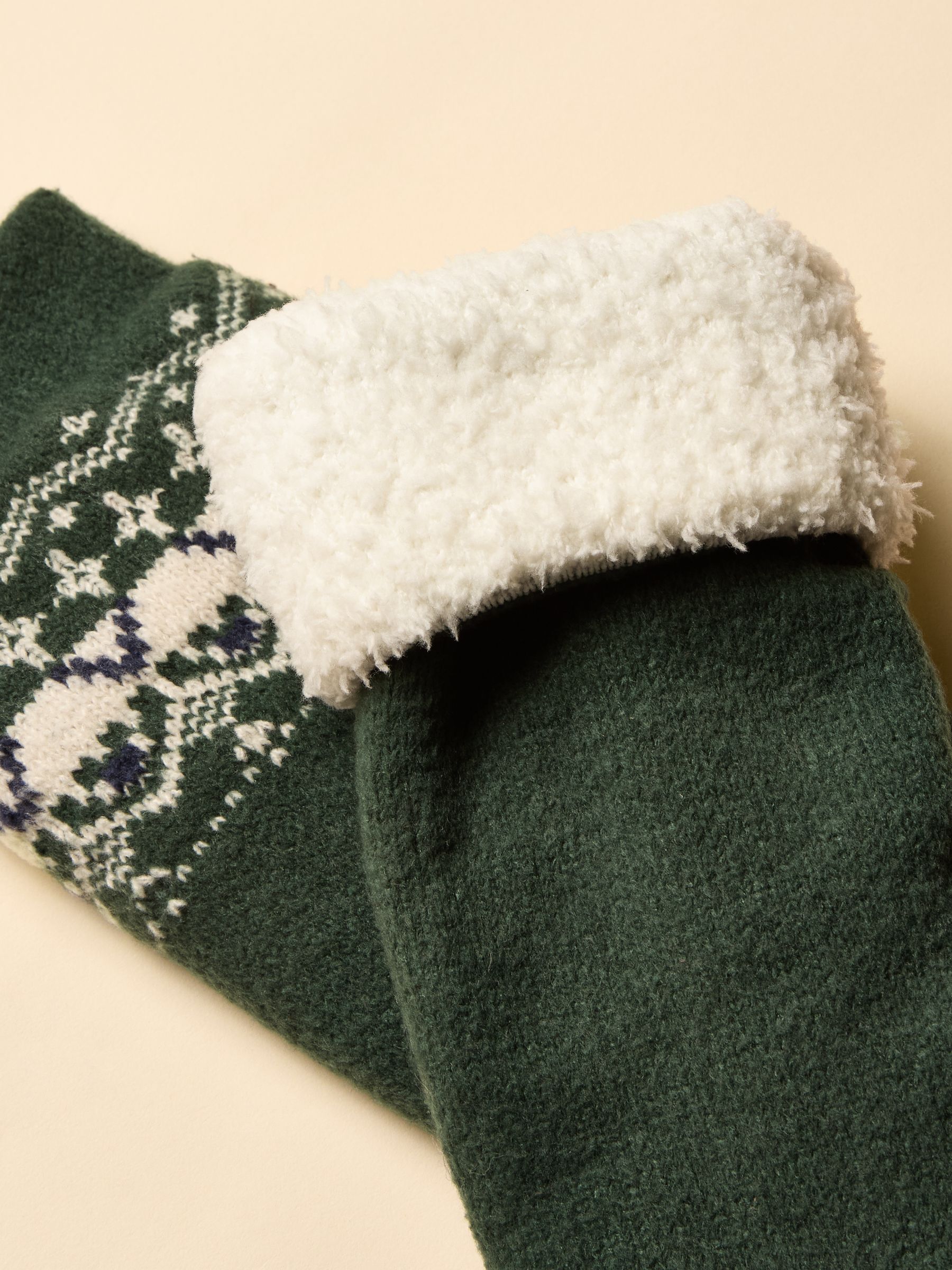 Men's Chalet Green Cosy Lined Sock - Image 2 of 3
