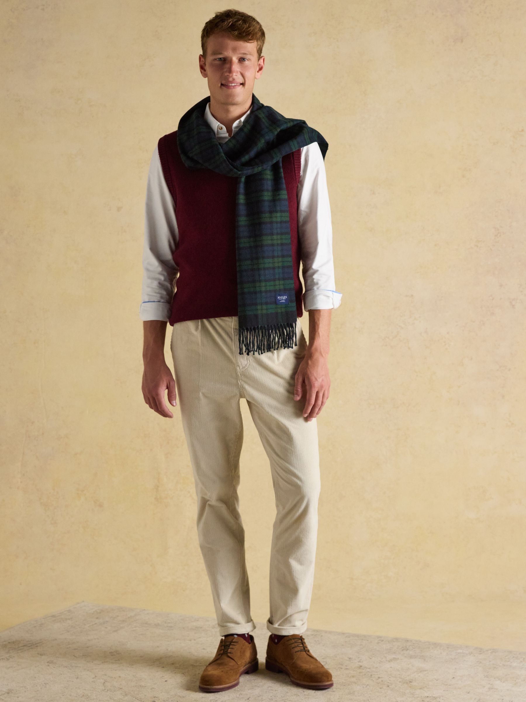 Langtree Check Navy Scarf - Image 4 of 6