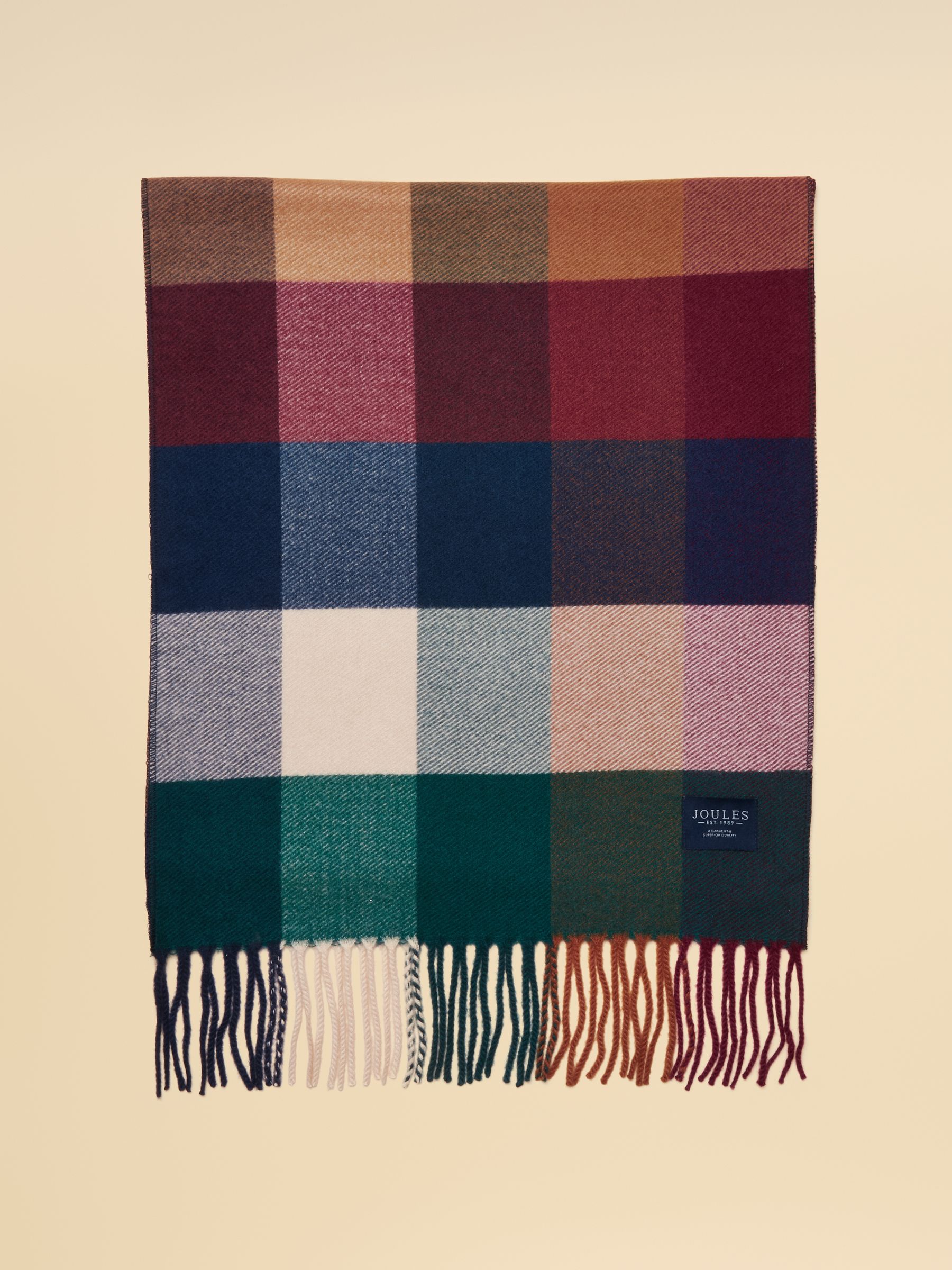 Langtree Check Teal Blue Large Scarf - Image 2 of 6 Langtree Check Teal Blue Large Scarf - Image 2 of 6