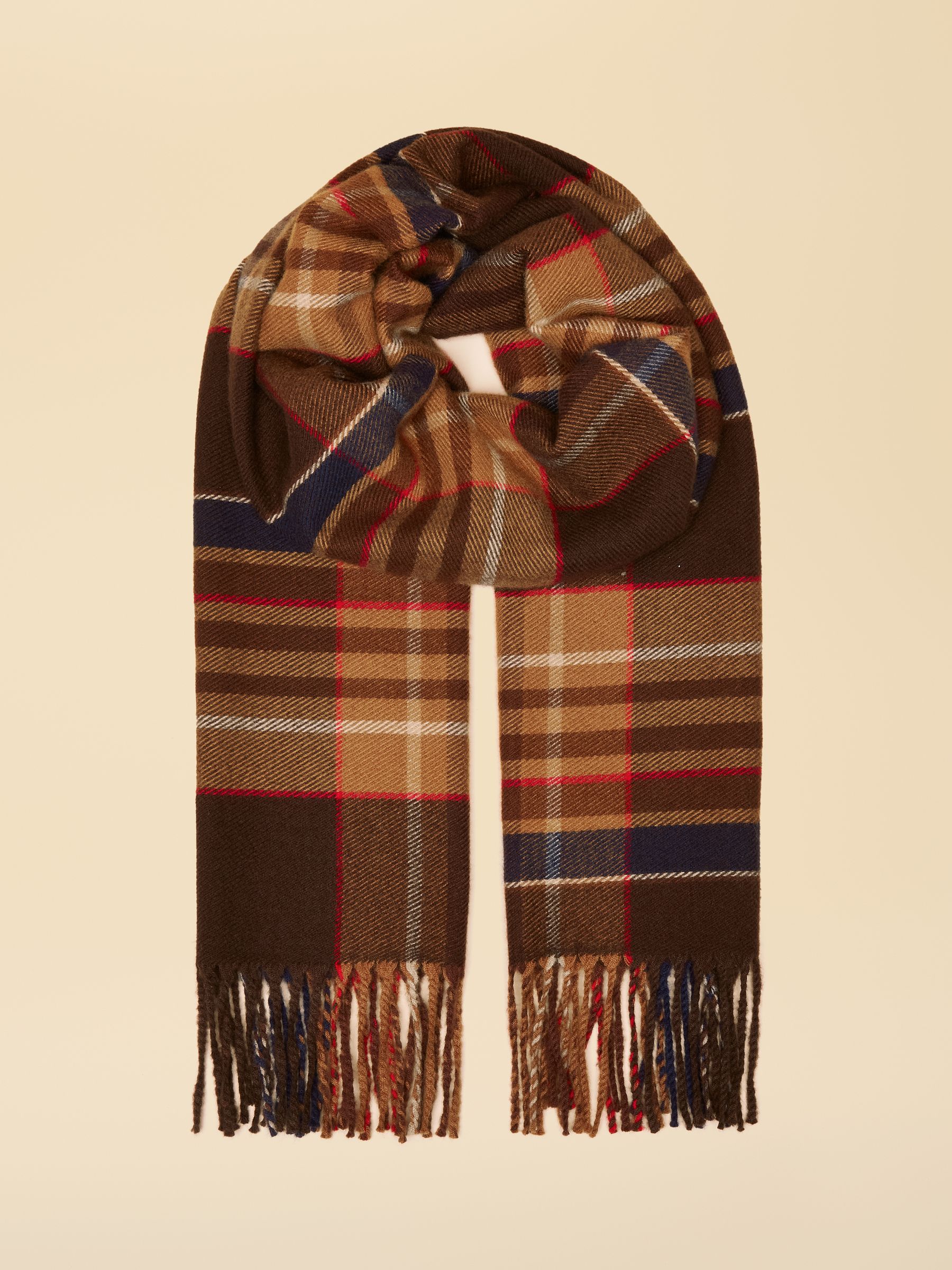 Langtree Check Brown Scarf - Image 1 of 9