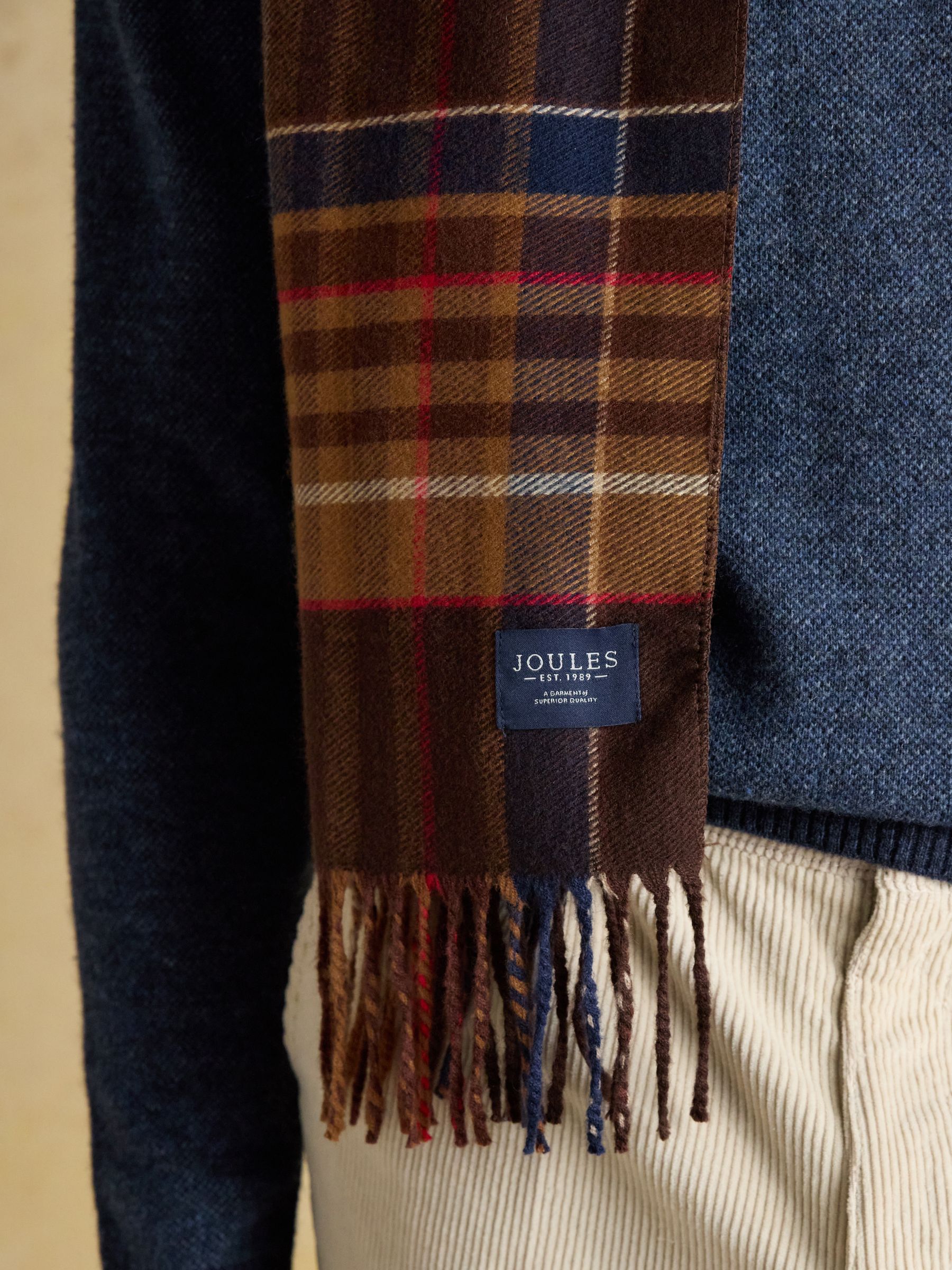Langtree Check Brown Scarf - Image 9 of 9