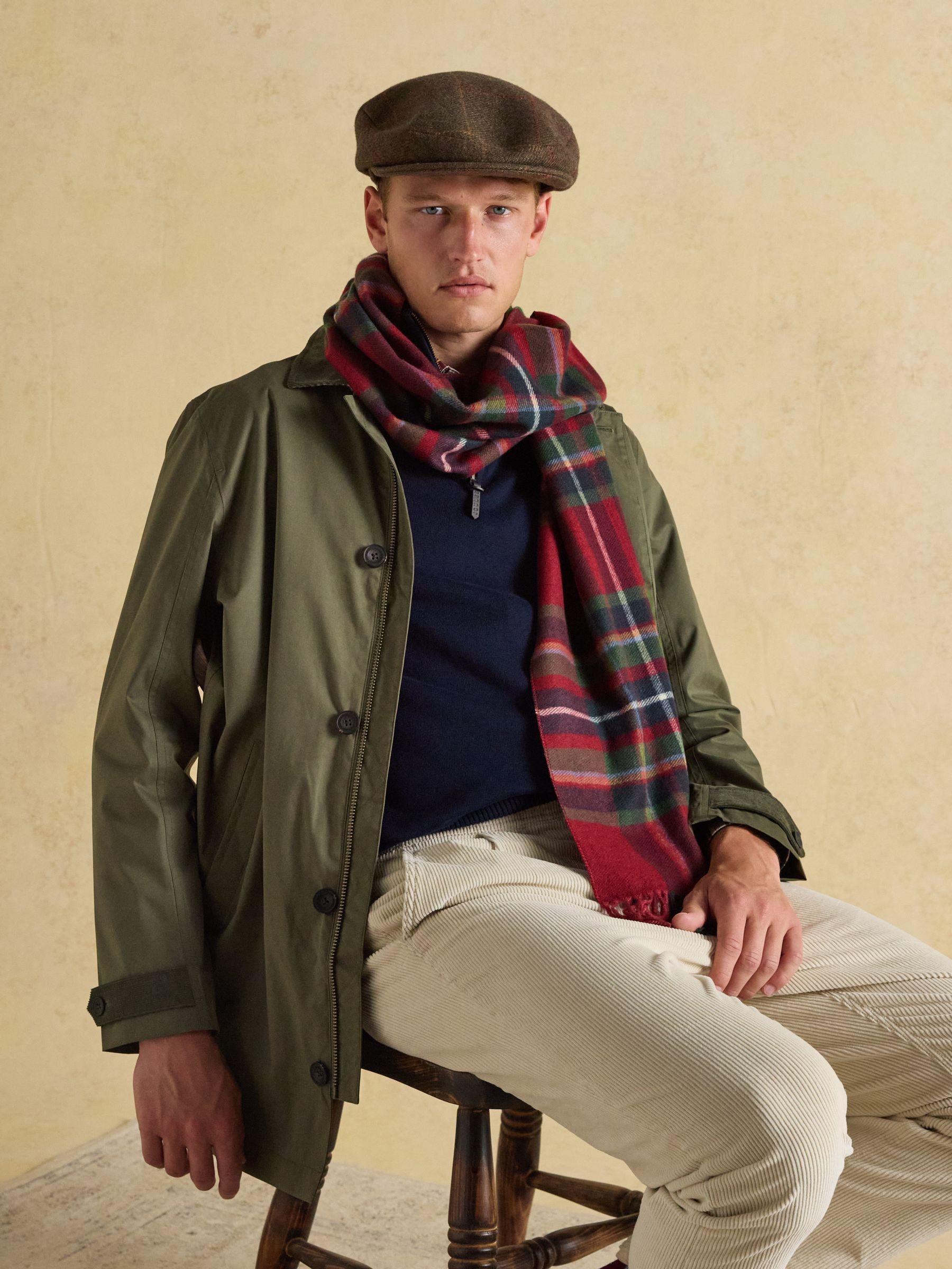 Langtree Check Red Scarf - Image 4 of 6