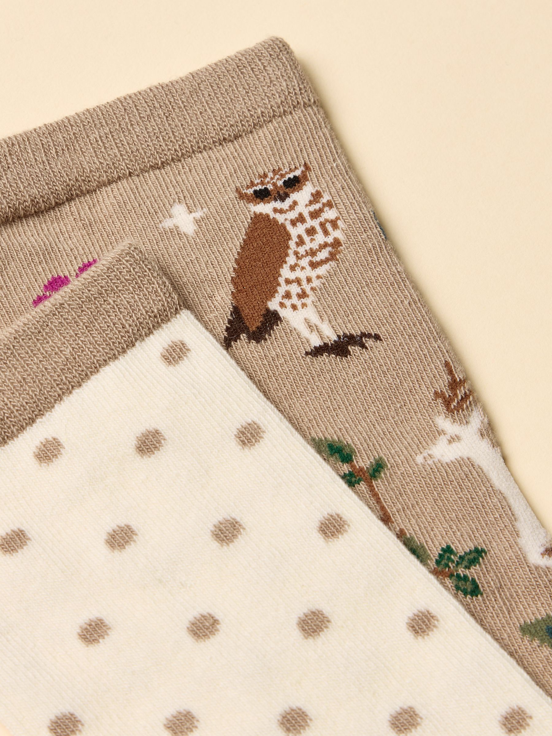 Women's Everyday Neutral Woodland Cotton Blend Socks 2 Pack (size 4-8) - Image 2 of 3