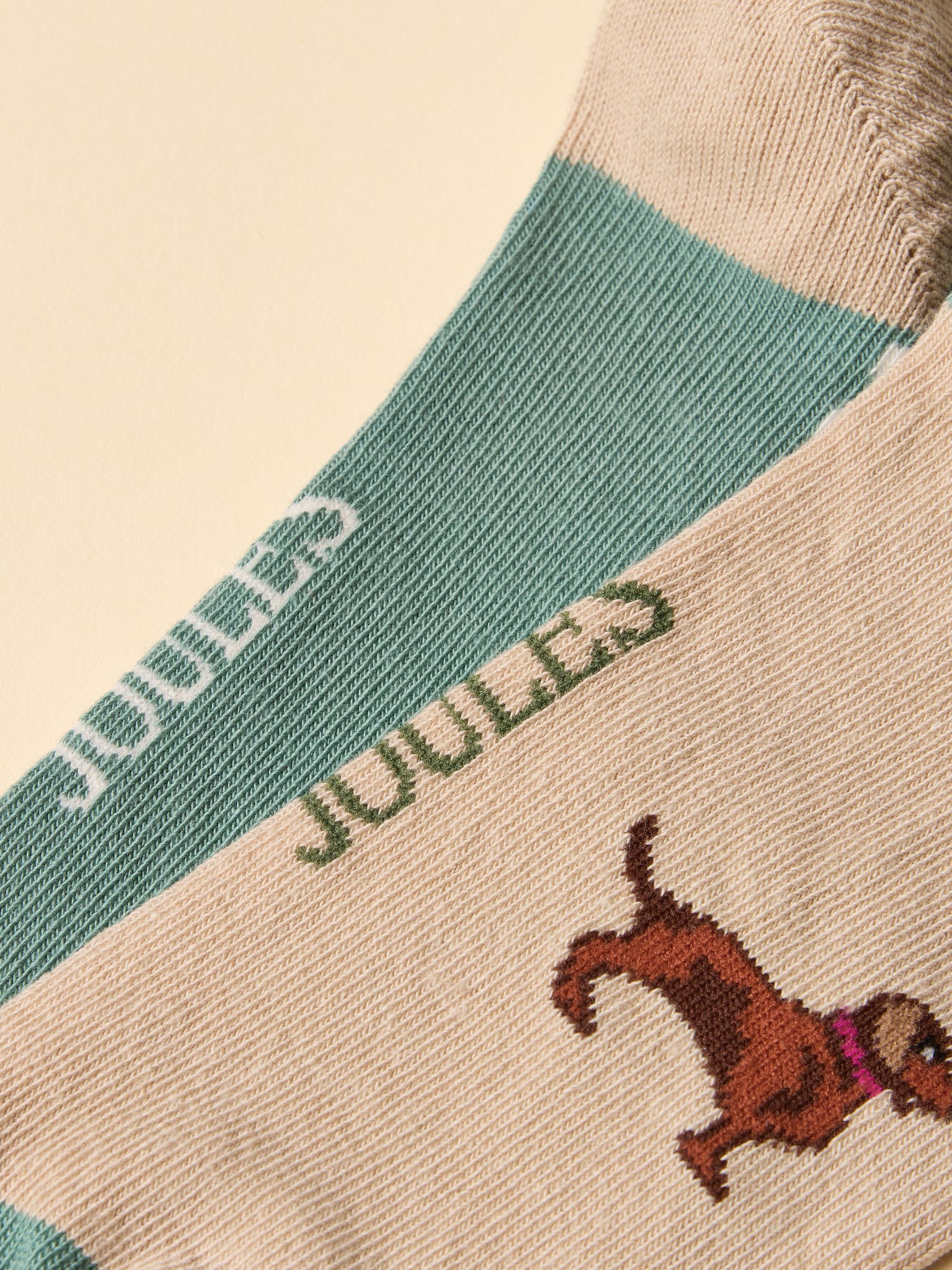 Women's Everyday Khaki & Cream Cotton Blend Socks 2 Pack (size 4-8) - Image 3 of 3