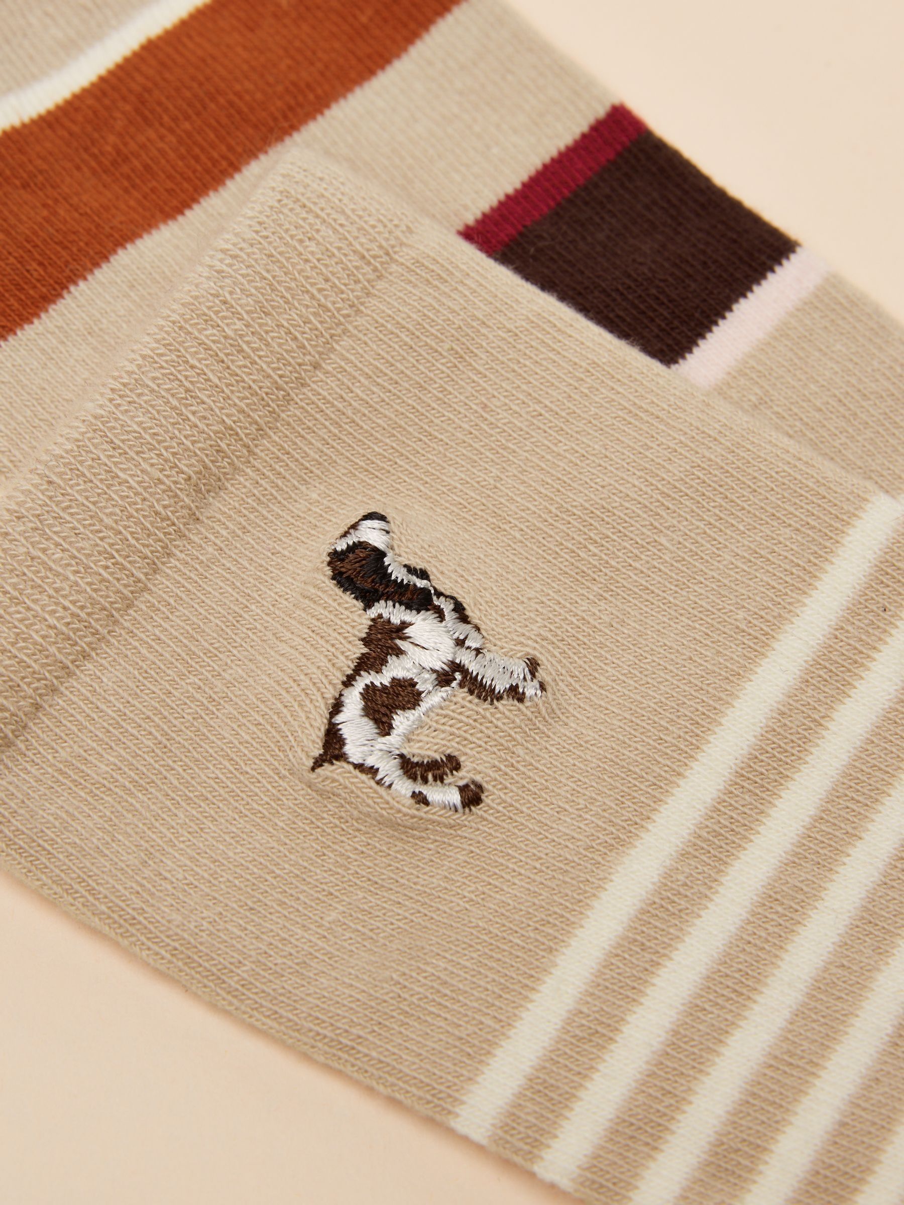 Women's Everyday Neutral & Orange Dog Cotton Blend Socks 2 Pack (size 4-8) - Image 2 of 3