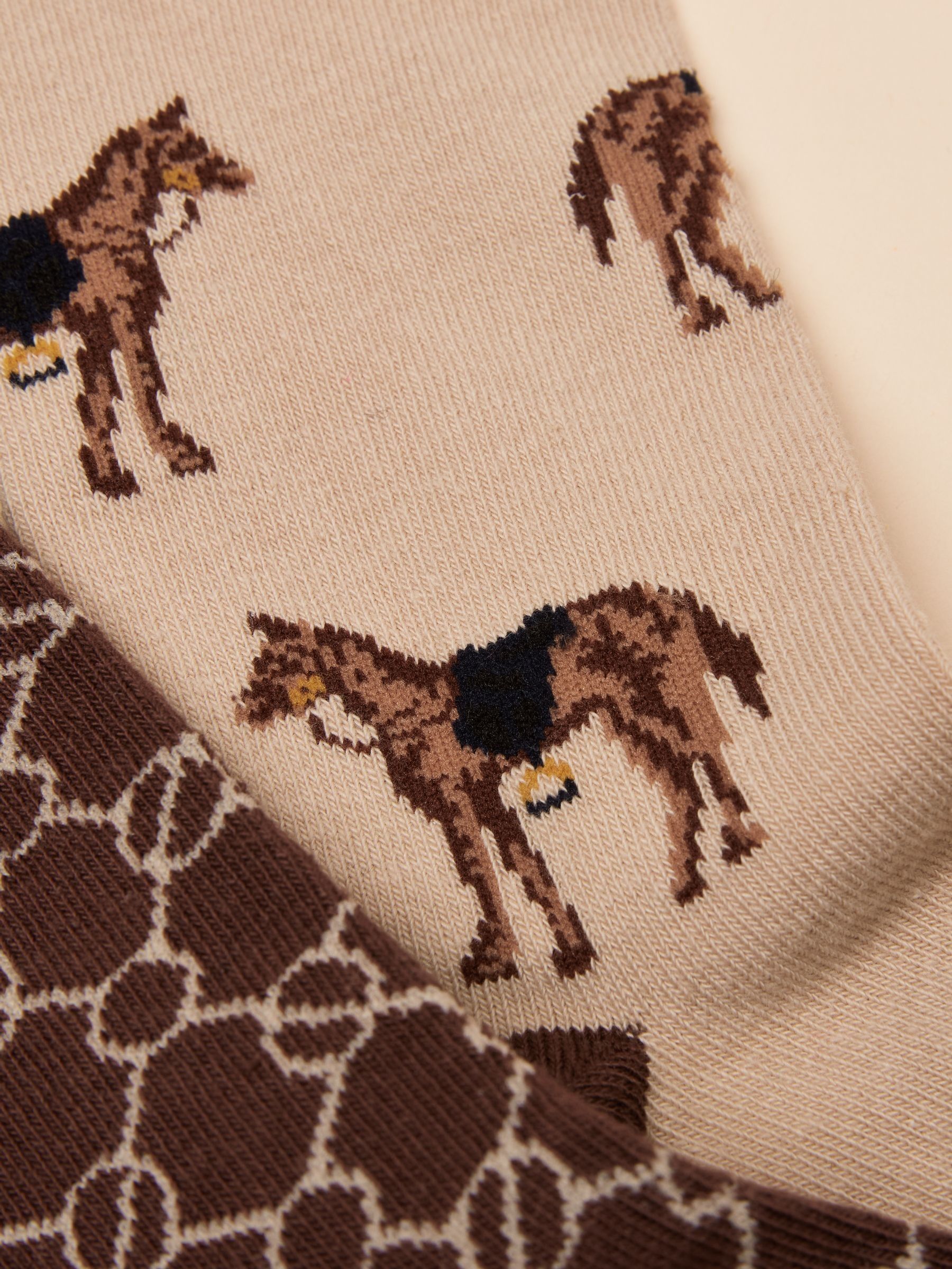Everyday Brown/Cream 2 Pack Socks - Image 2 of 3