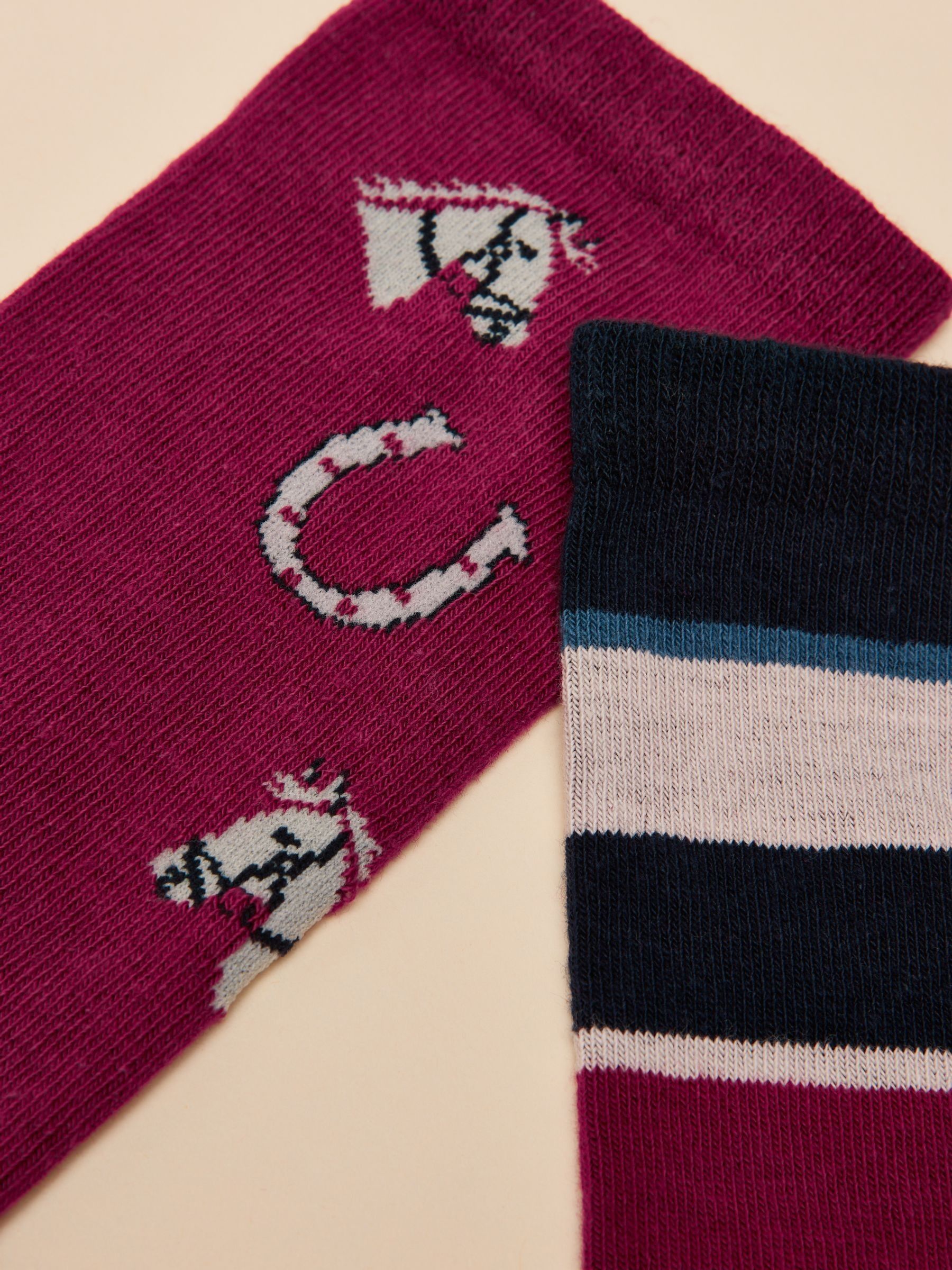 Everyday Berry Red 2 Pack Socks - Image 2 of 3