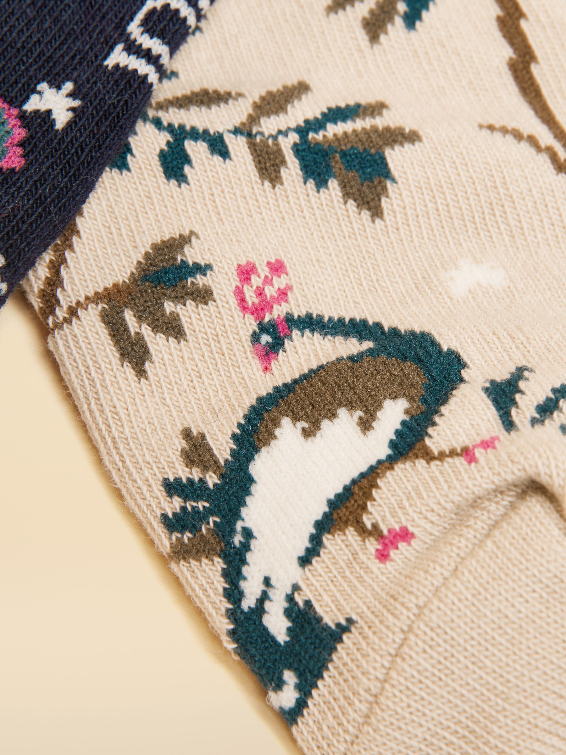 Rilla Navy & Oatmeal Pack Of Two Trainer Socks - Image 3 of 3