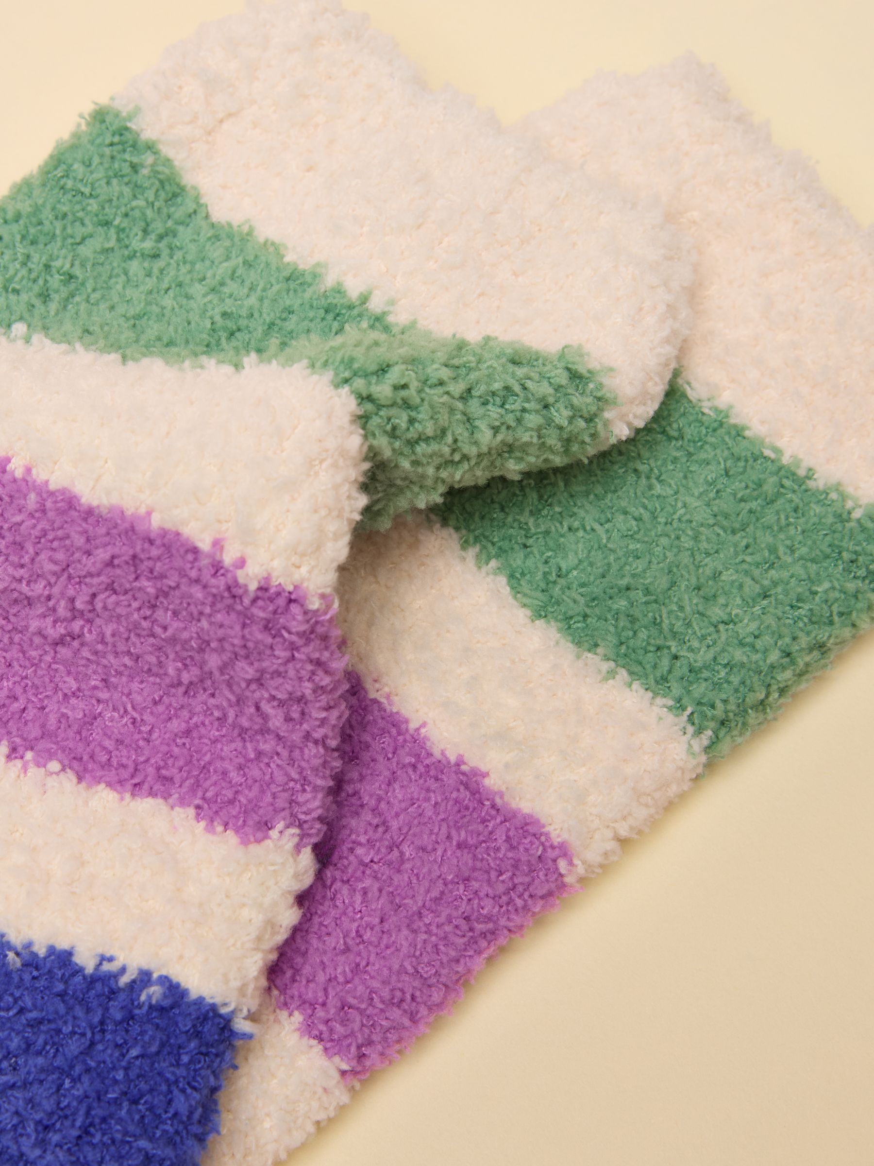 Women's Fluffy Blue Stripe Socks (size 4-8) - Image 3 of 3