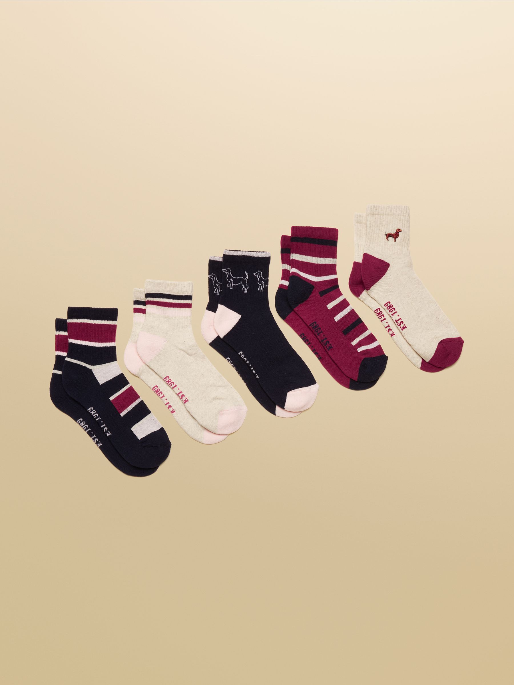 Women's Volley Multi Ankle Socks 5 Pack (size 4-8) - Image 1 of 3