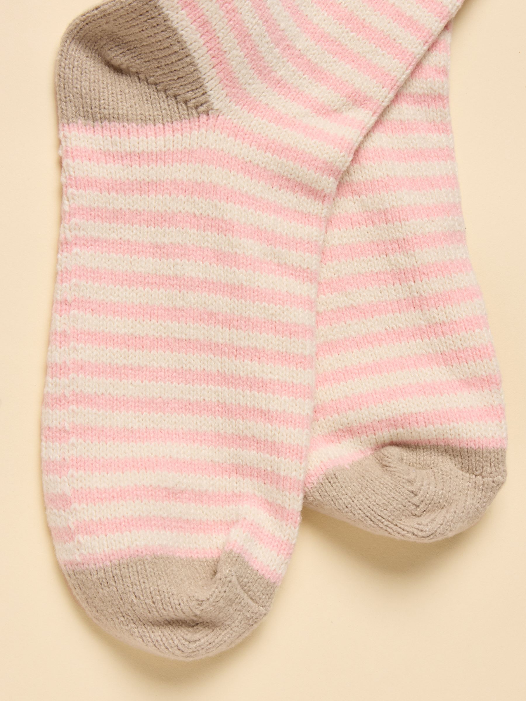 Women's Cosy Pink & Cream Socks (size 4-8) - Image 3 of 3