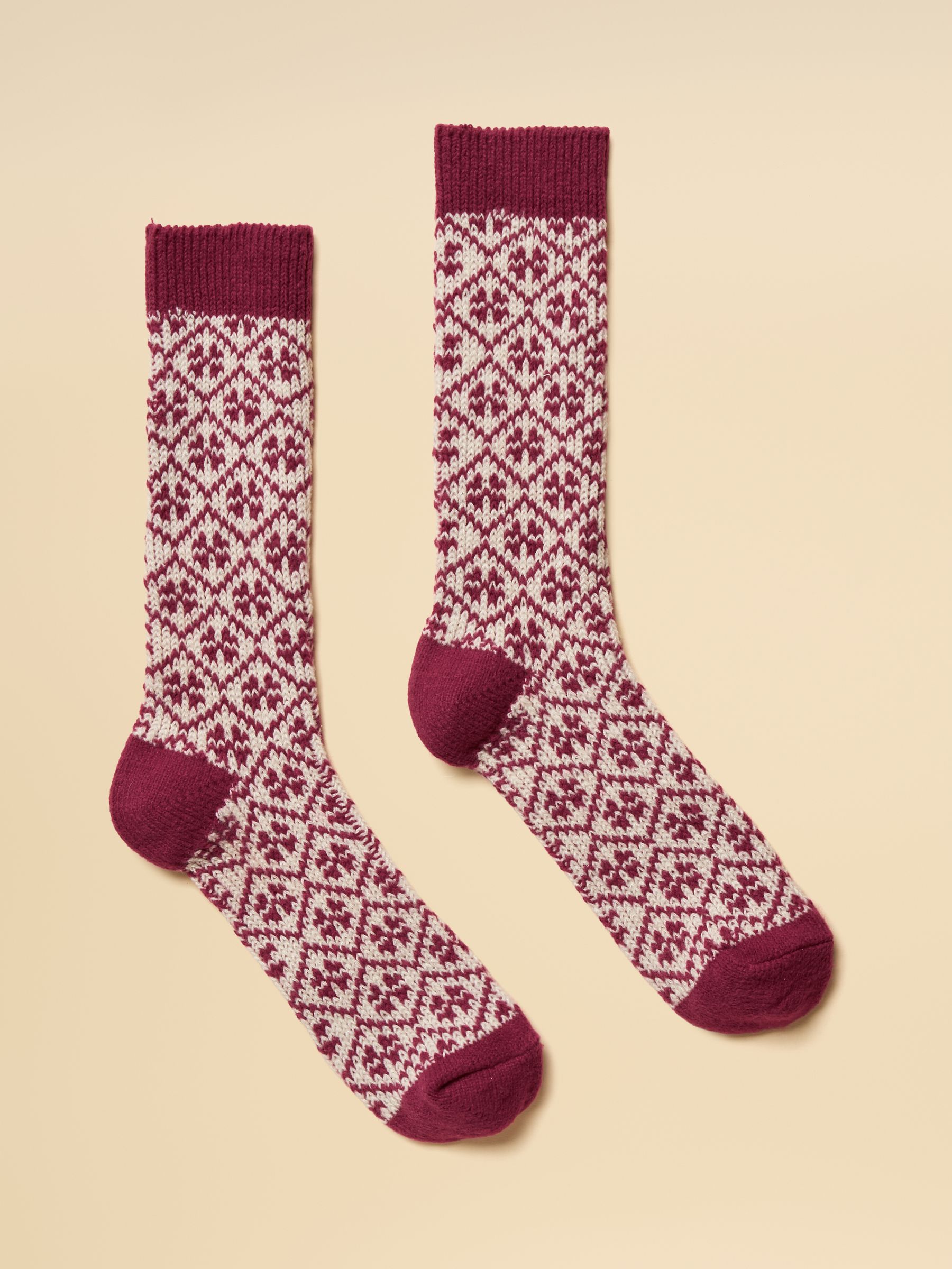 Women's Cosy Berry Red Socks (size 4-8) - Image 1 of 3