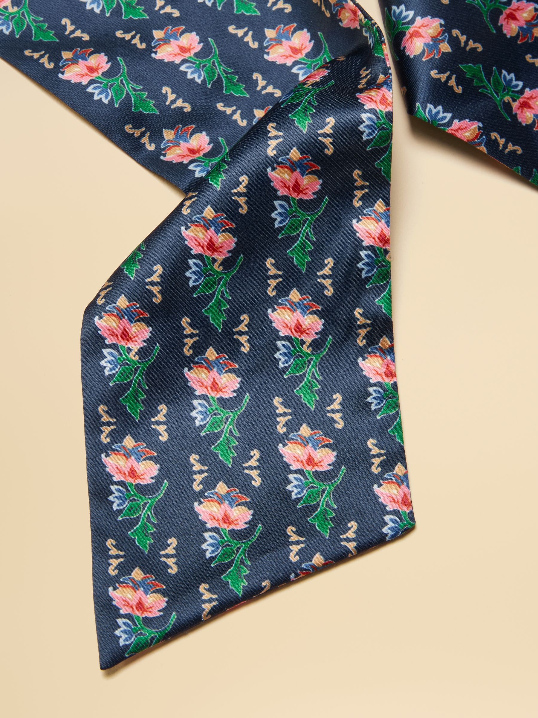 Elissia Navy Scarf Scrunchie - Image 2 of 3