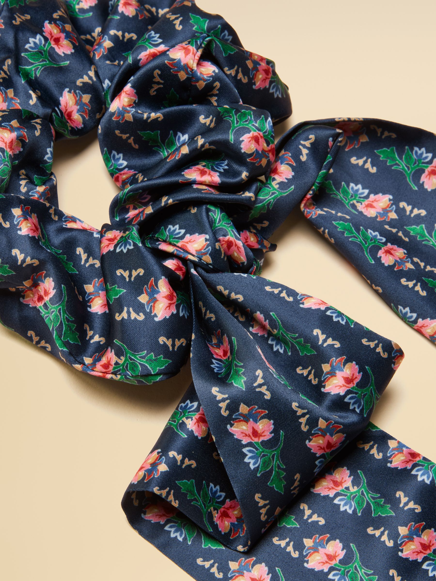 Elissia Navy Scarf Scrunchie - Image 3 of 3