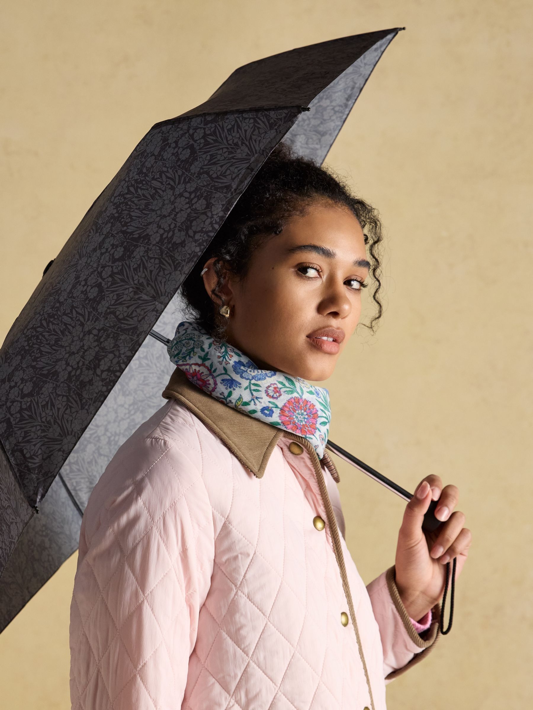 Rayne Black Printed Umbrella - Image 6 of 7