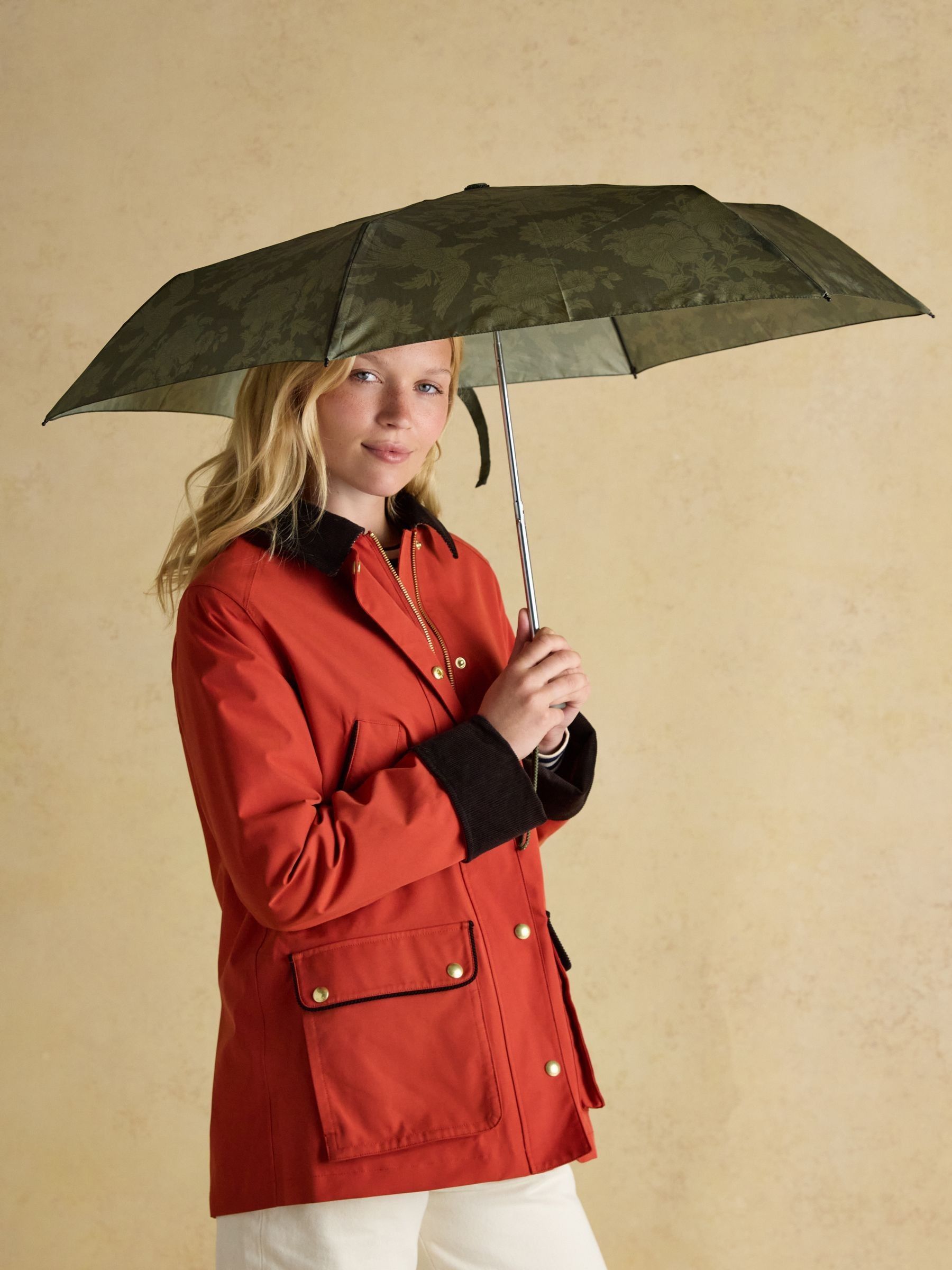 Rayne Green Printed Umbrella - Image 5 of 7