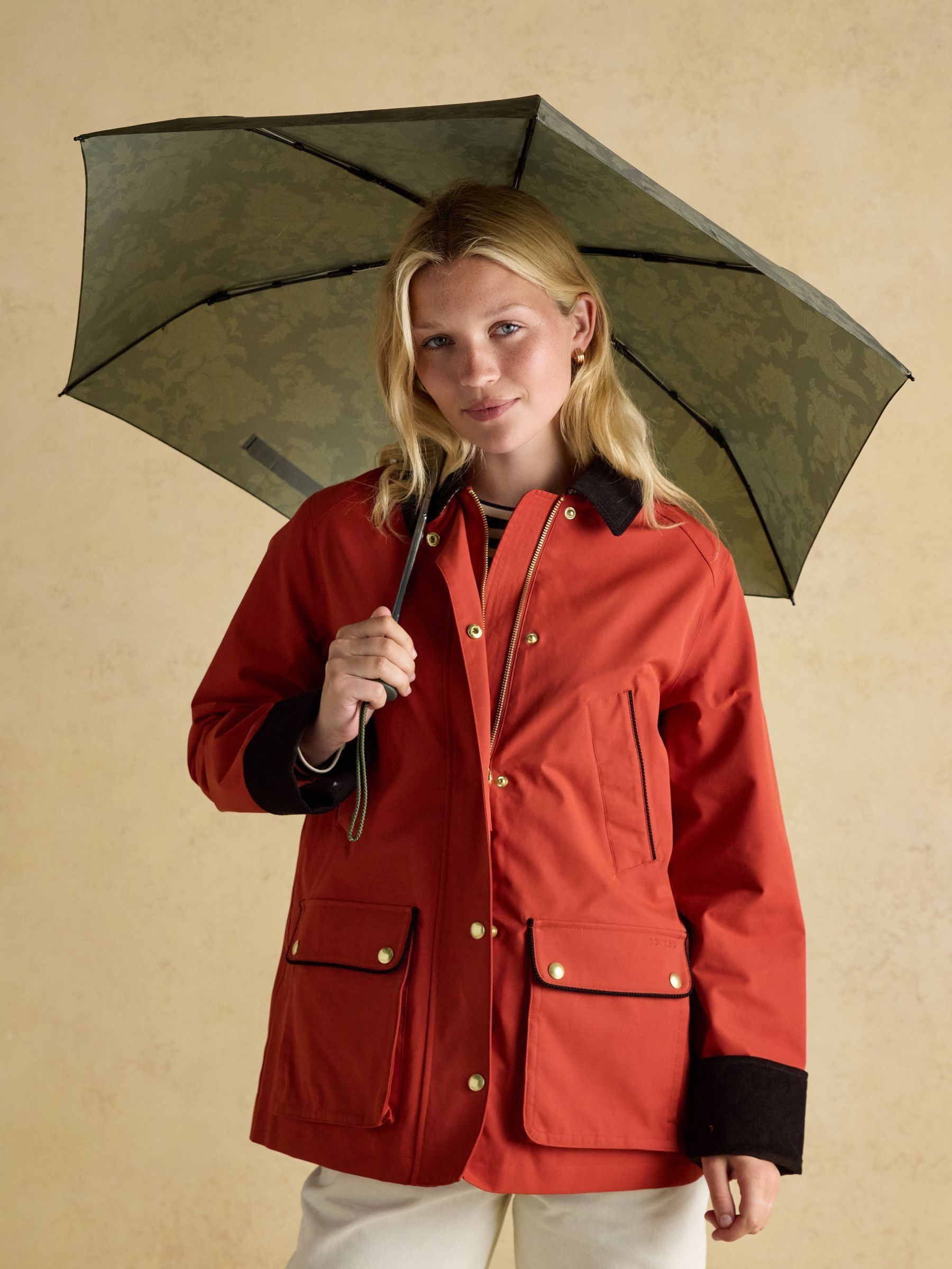 Rayne Green Printed Umbrella - Image 6 of 7