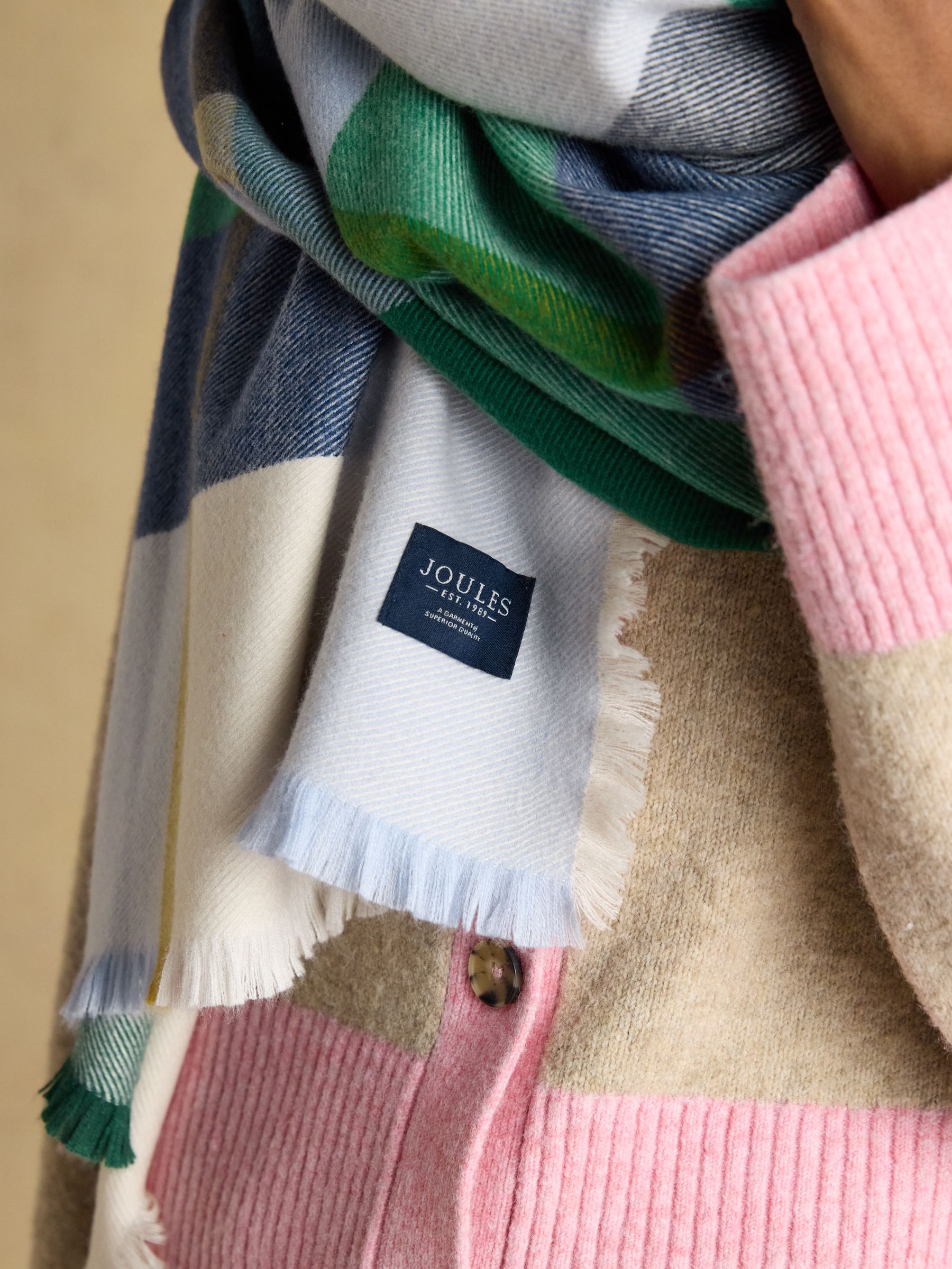 Bracewell Green & Blue Large Scarf - Image 5 of 7