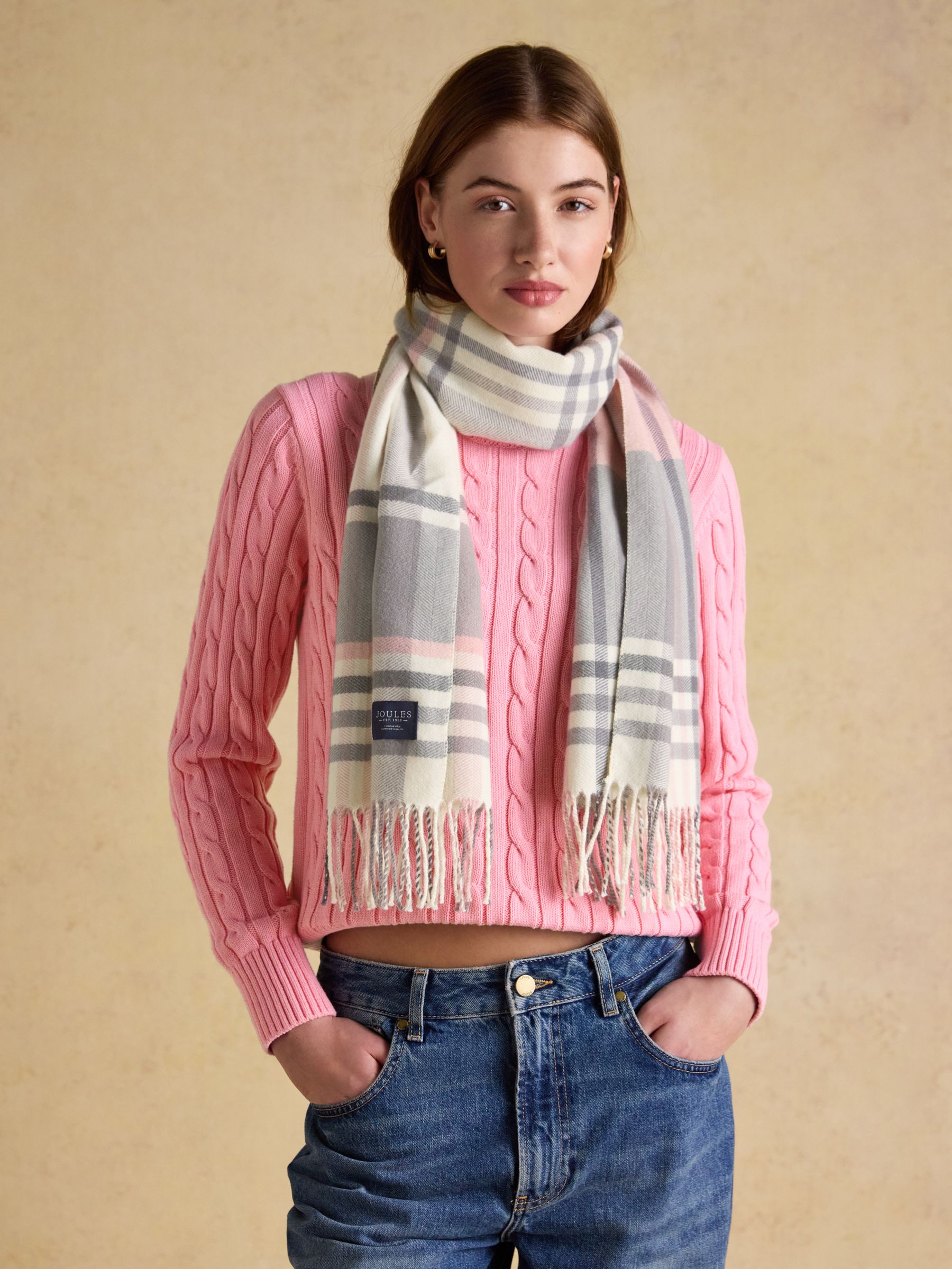 Langtree Pink & Grey Large Scarf - Image 3 of 5