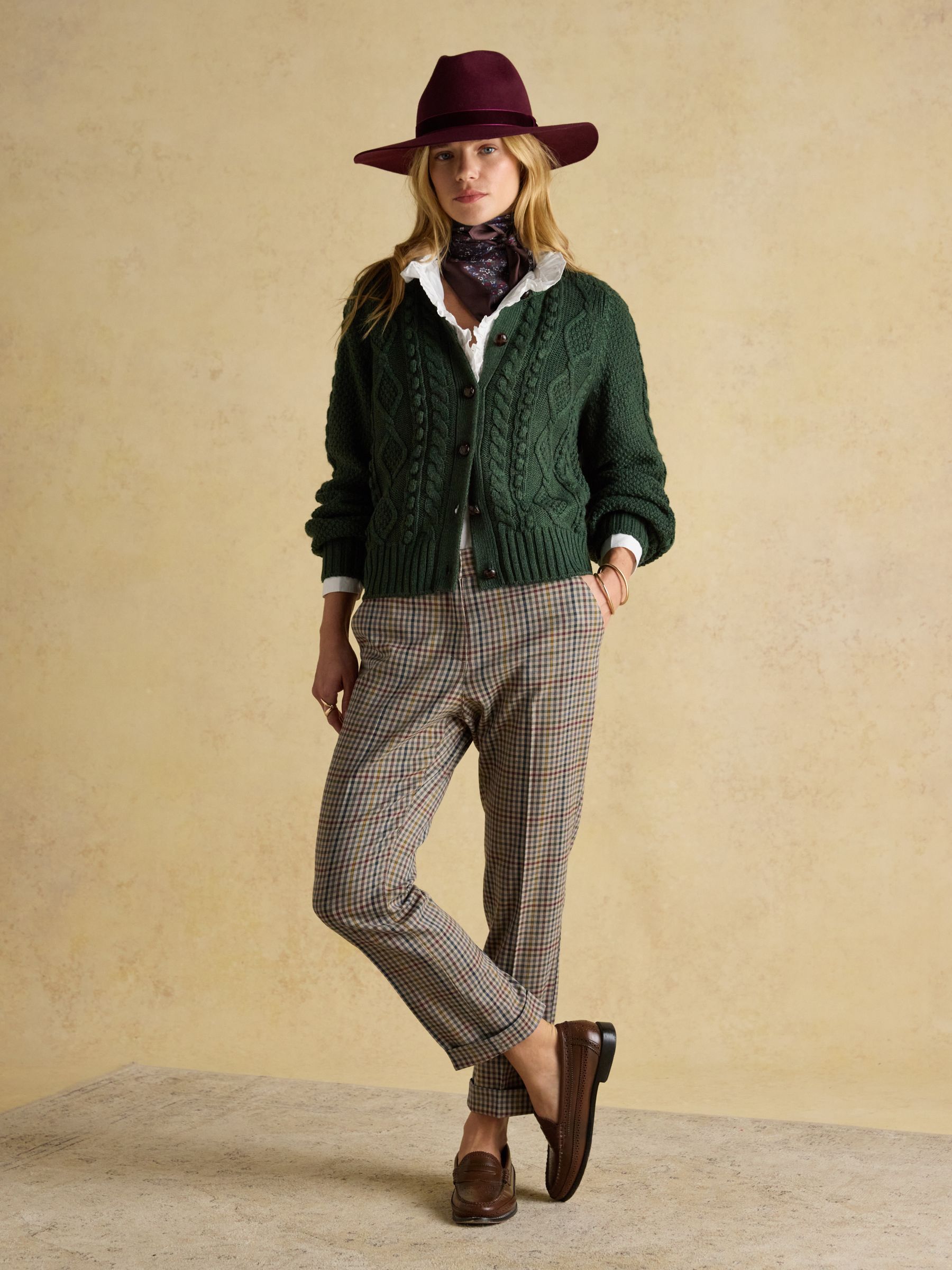 Elsie Chocolate Brown Small Square 100% Silk Scarf - Image 5 of 8