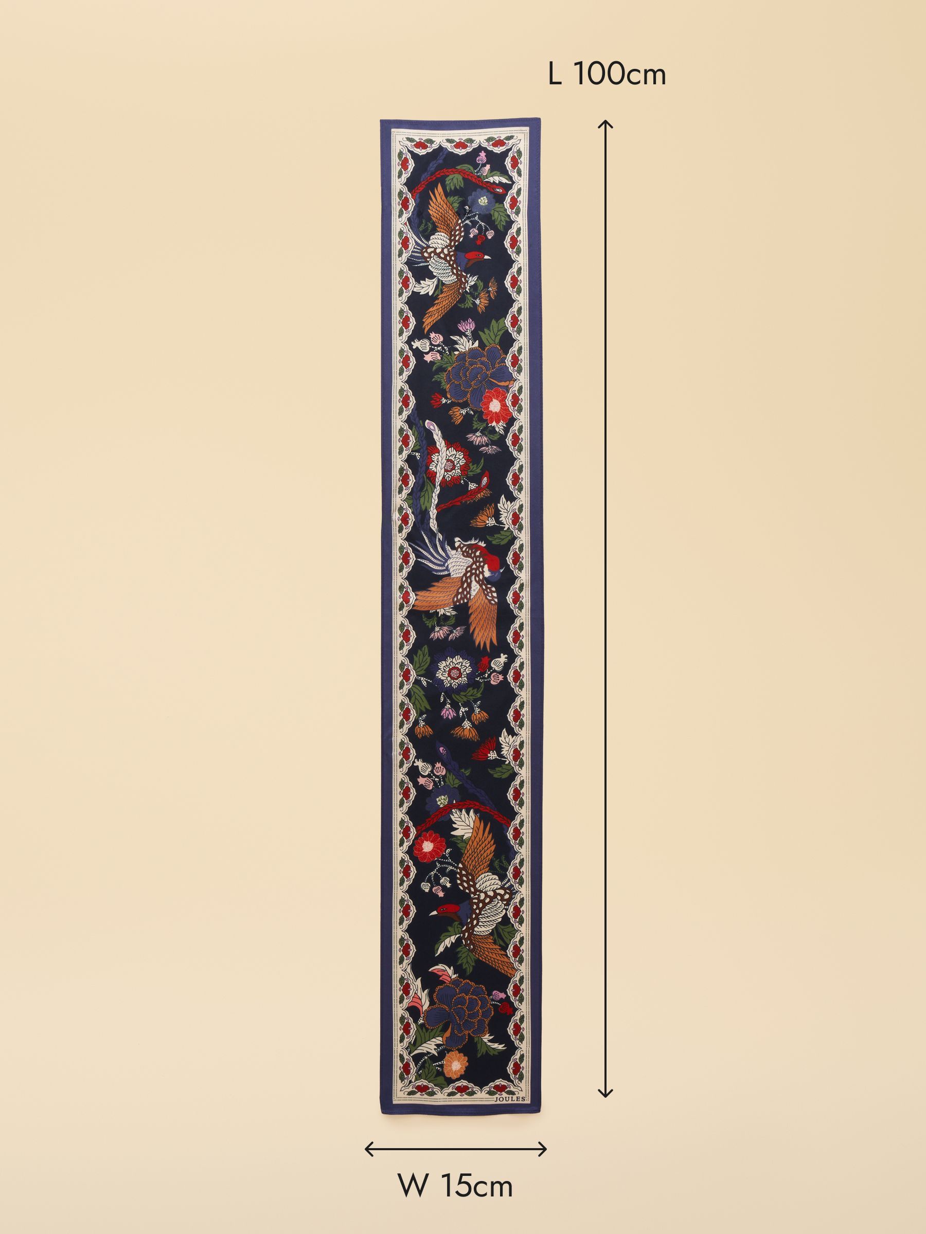 Highgrove Navy 100% Silk Printed Skinny Scarf - Image 2 of 7