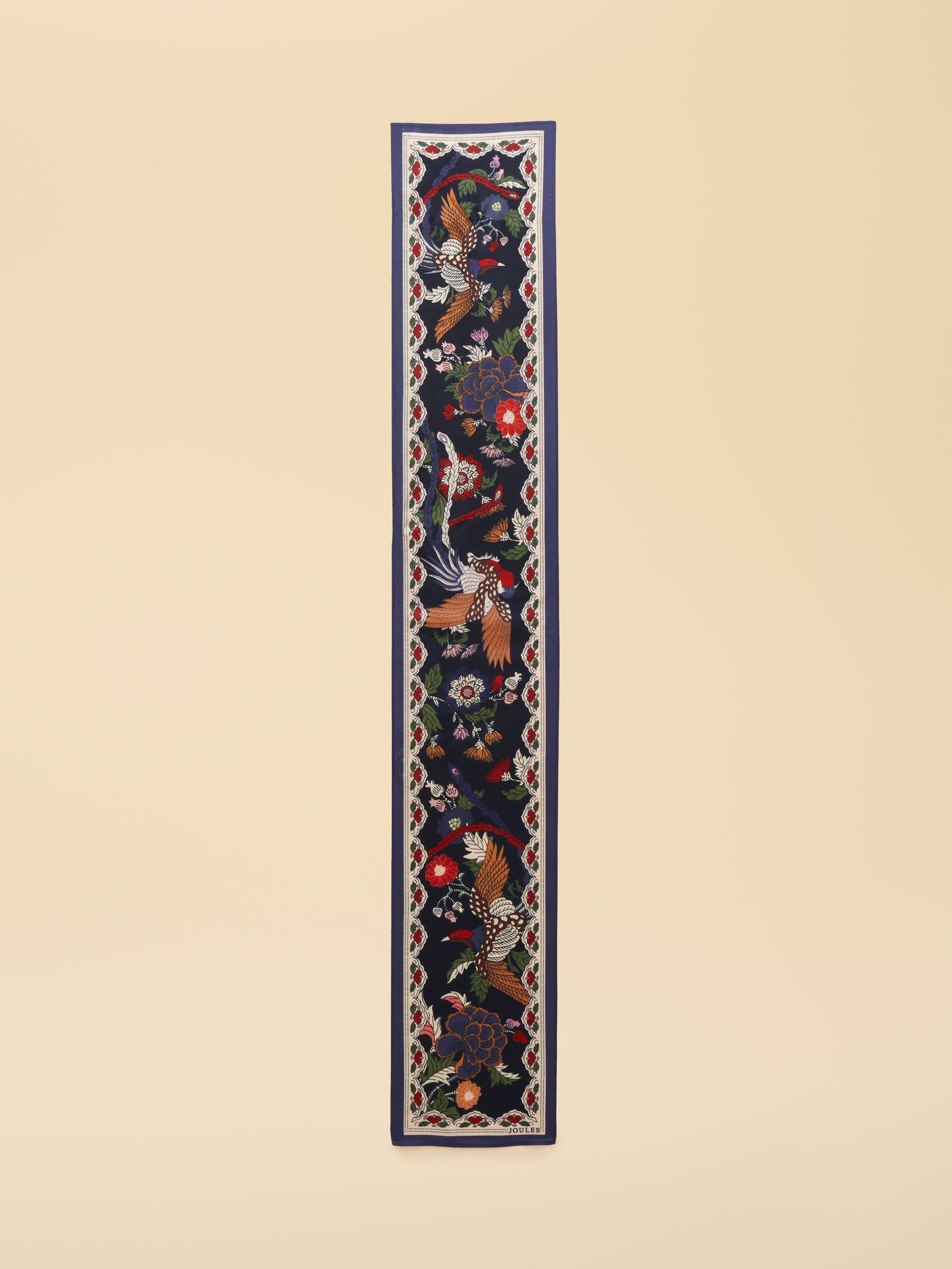 Highgrove Navy 100% Silk Printed Skinny Scarf - Image 7 of 7