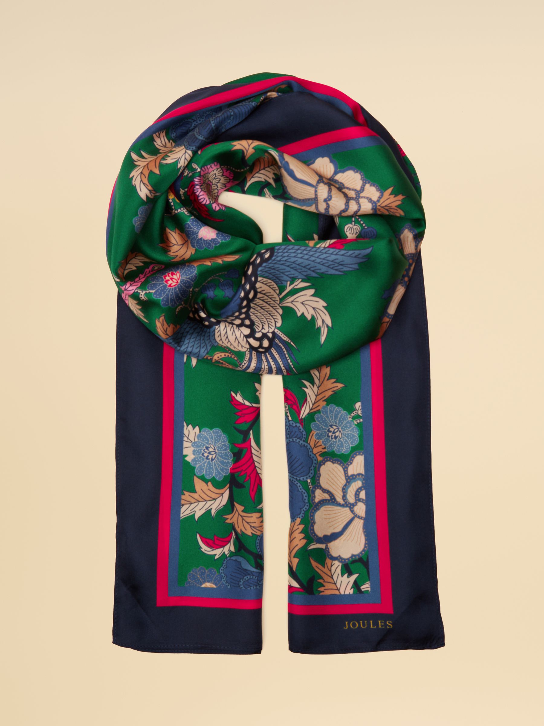 Windsor Green Floral 100% Silk Scarf - Image 1 of 7