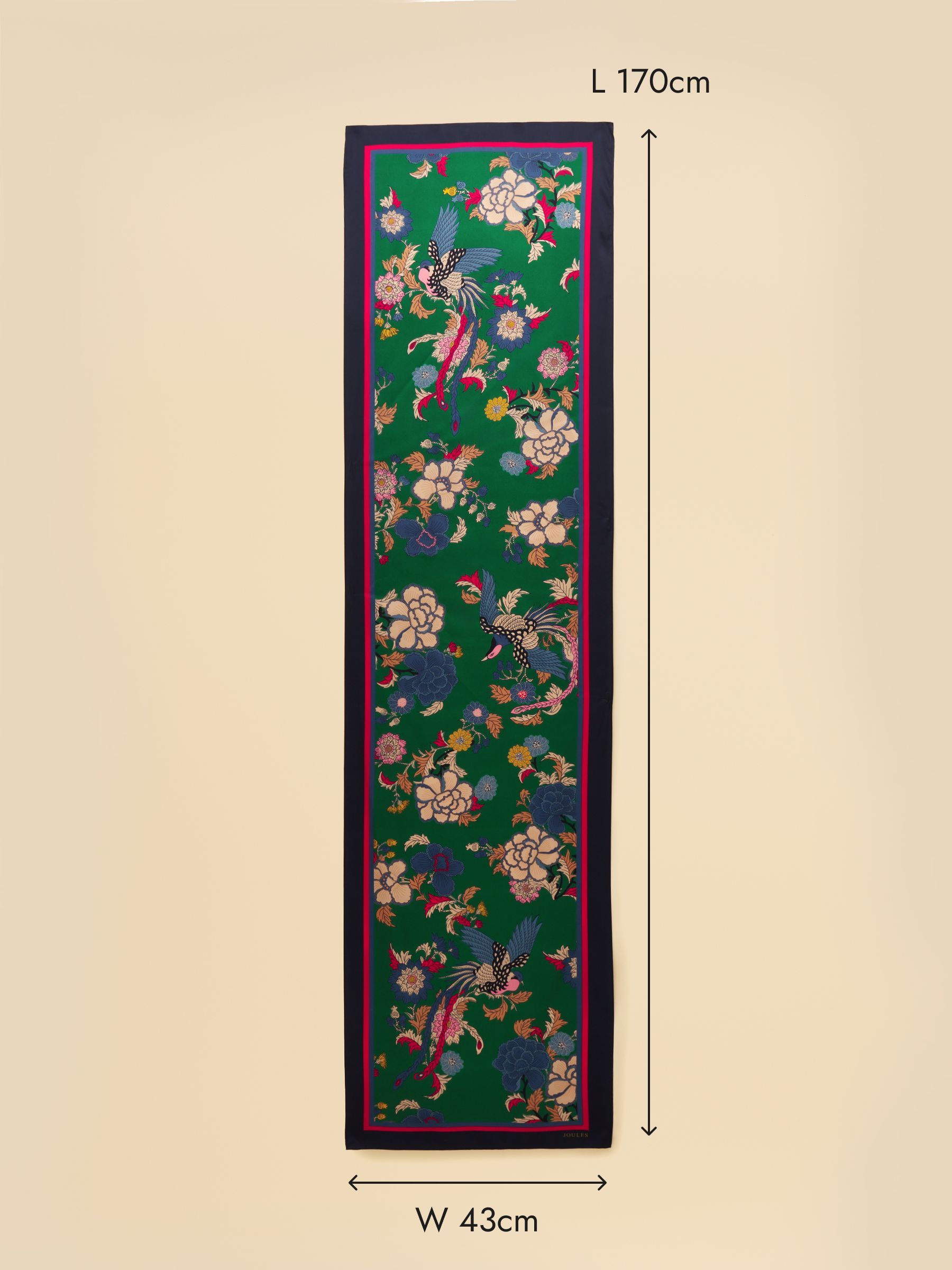 Windsor Green Floral 100% Silk Scarf - Image 7 of 7