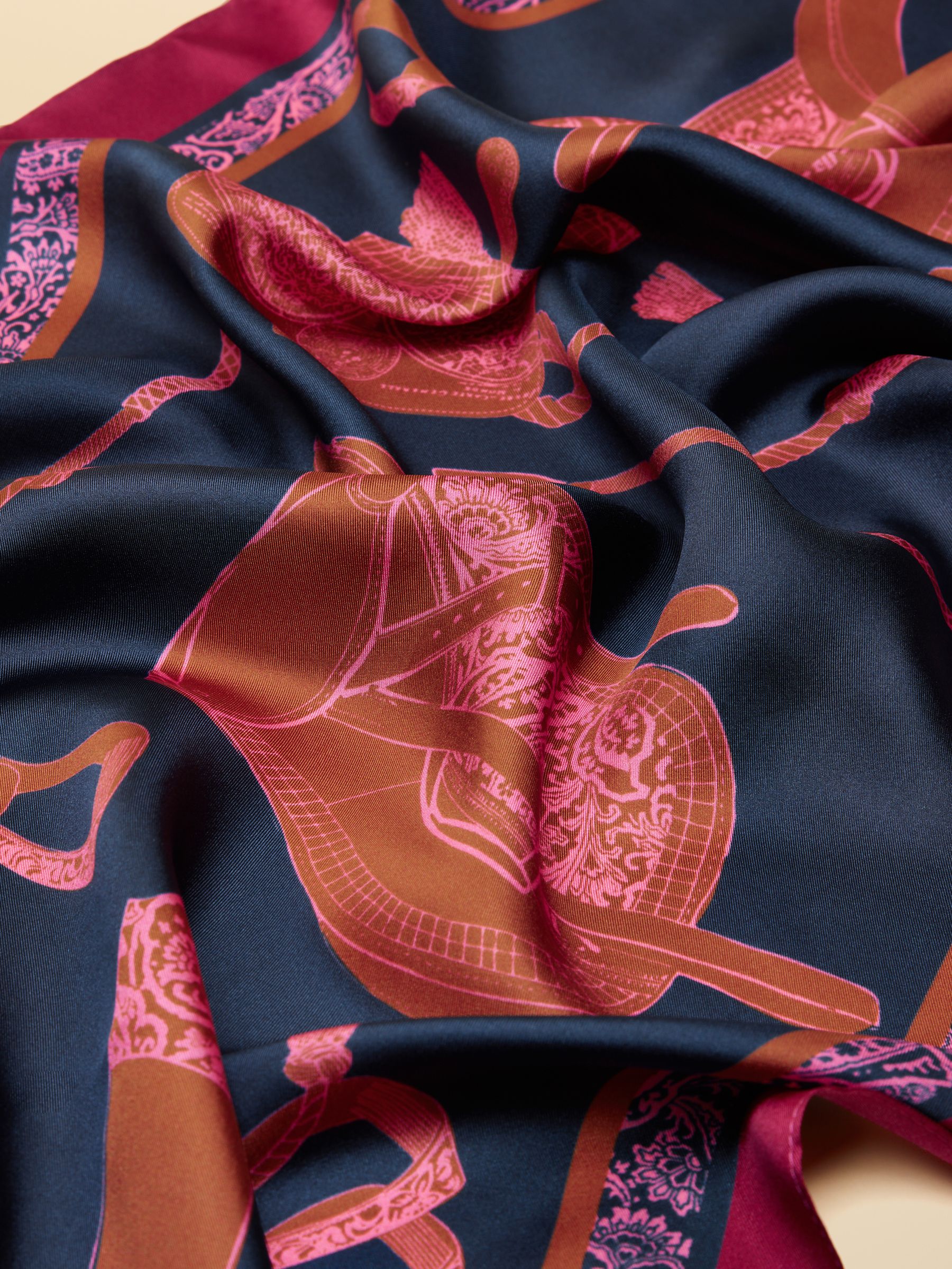Windsor Navy 100% Silk Scarf - Image 8 of 8