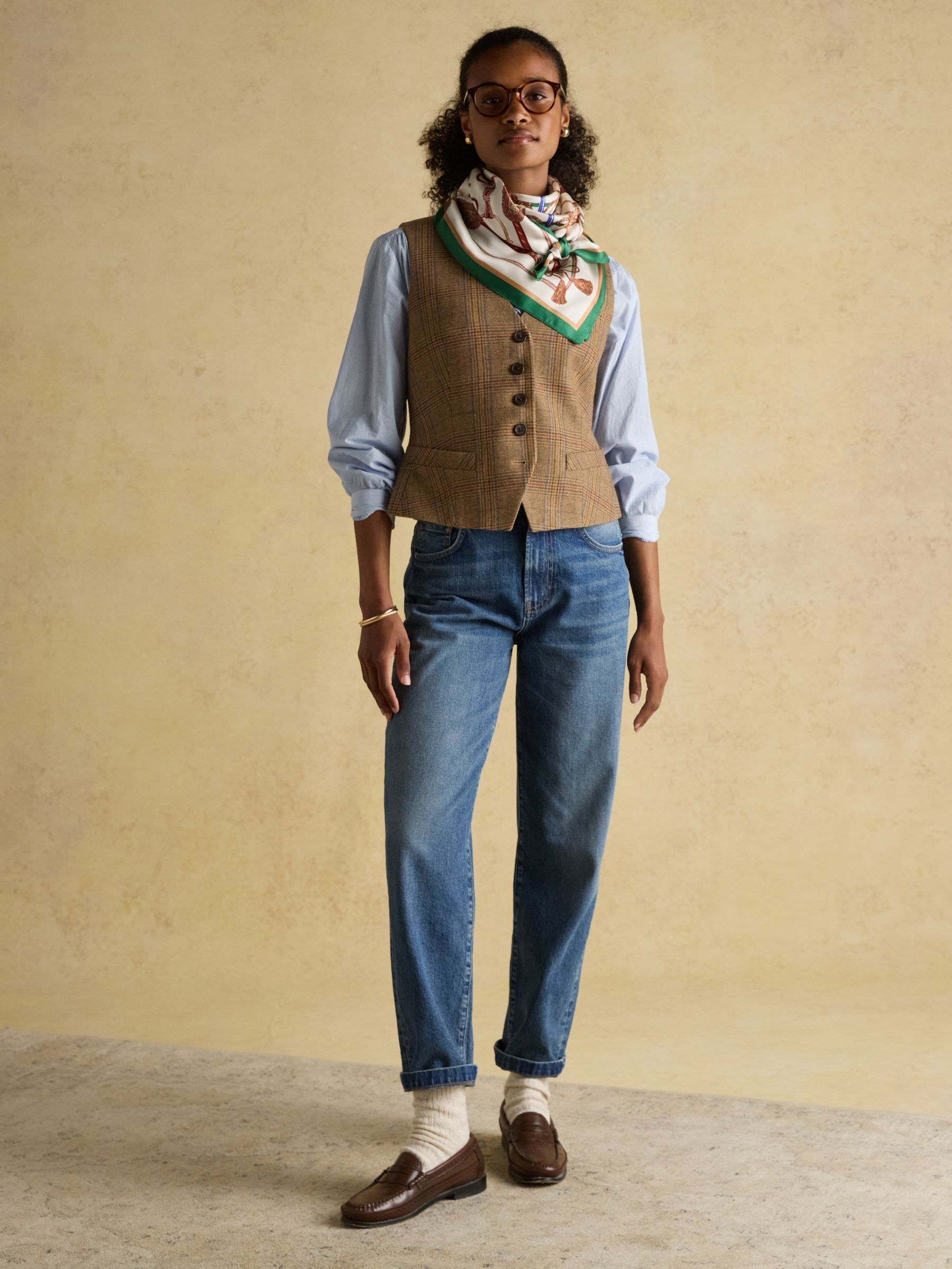 Bloomfield Cream Square 100% Silk Scarf - Image 3 of 8