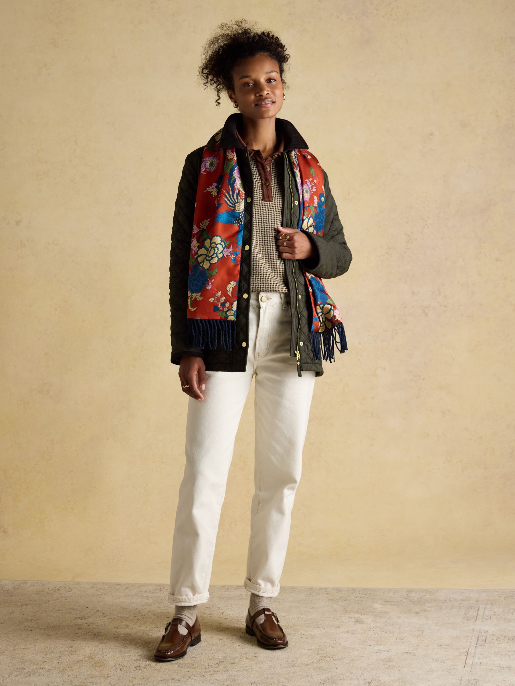 Templeton Red Silk and Wool Double Sided Scarf - Image 3 of 7