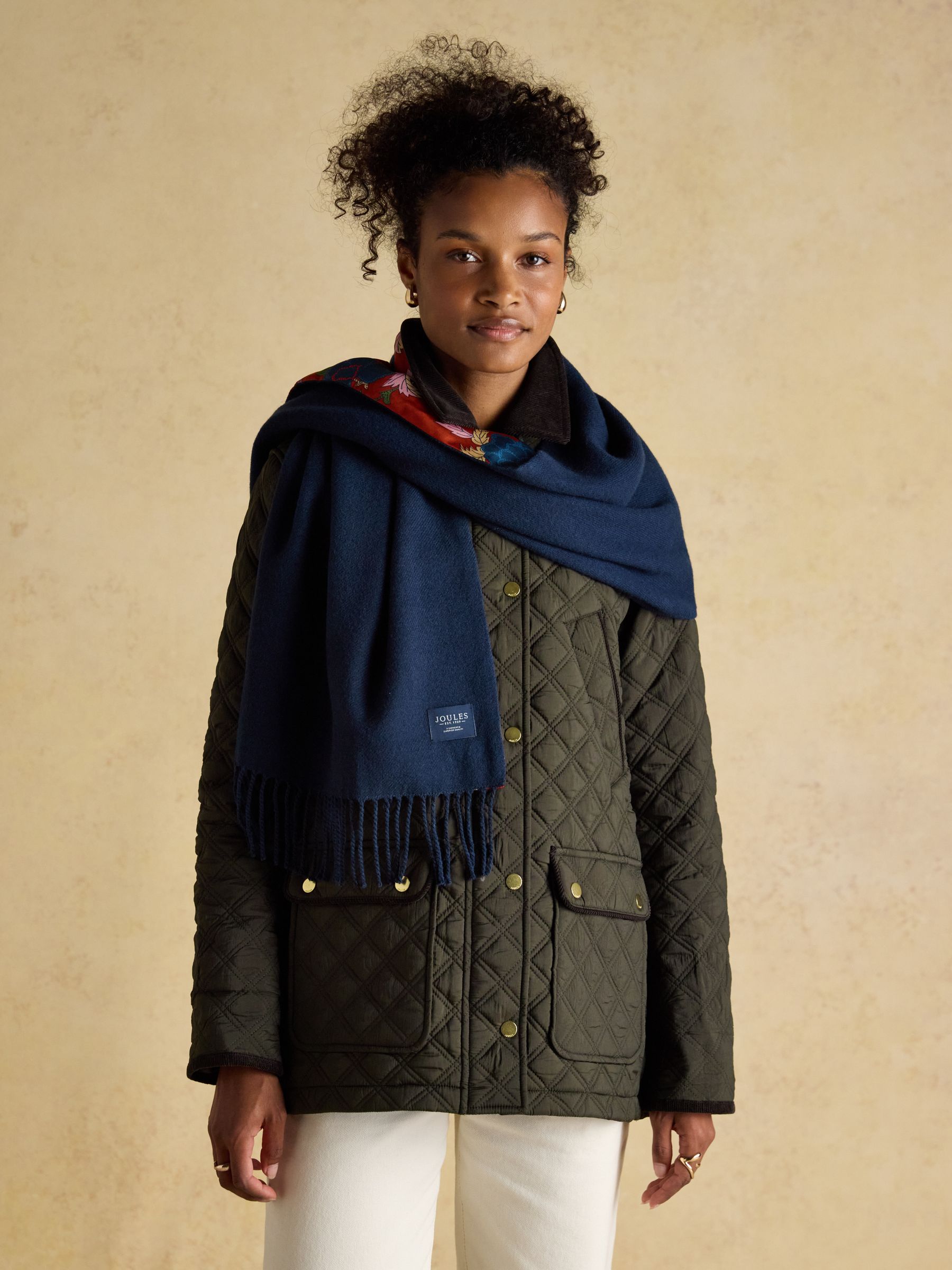 Templeton Red Silk and Wool Double Sided Scarf - Image 4 of 7