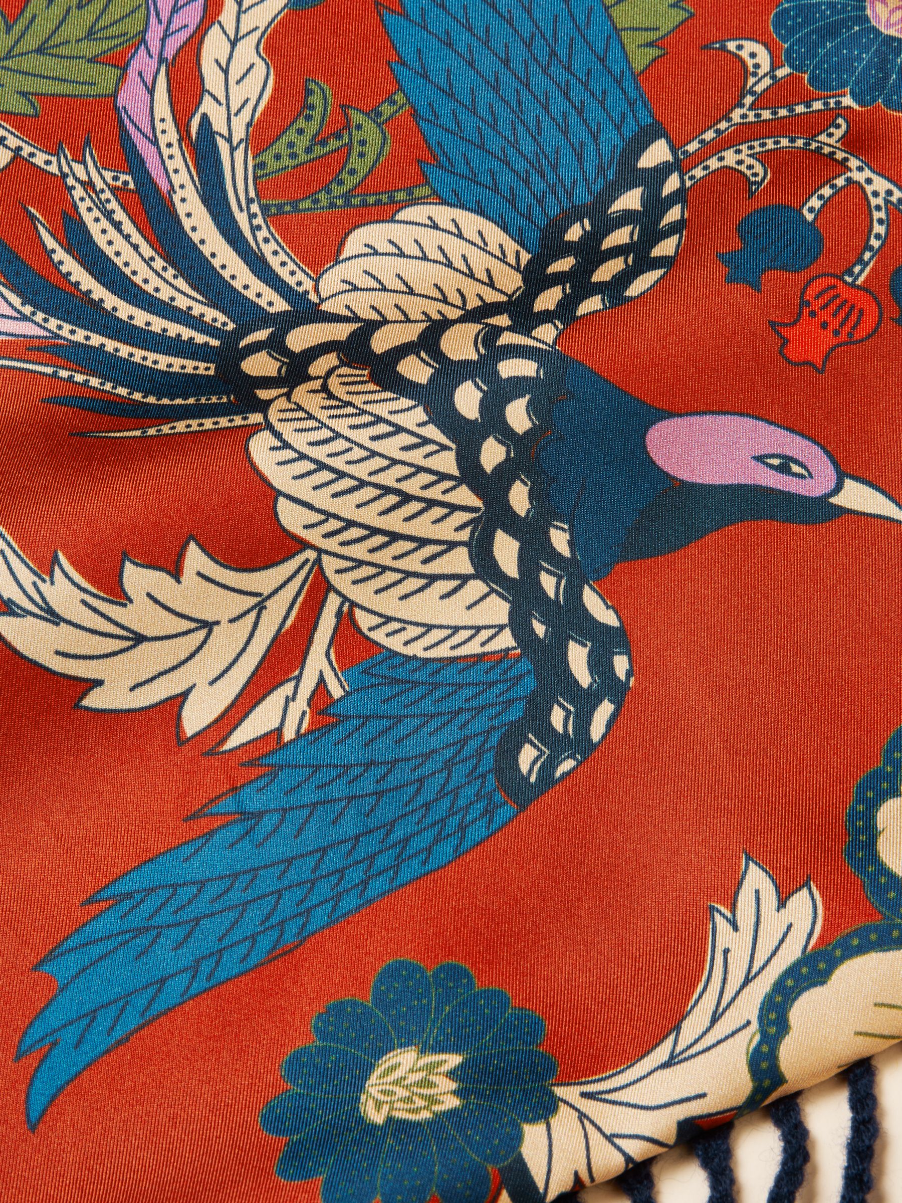 Templeton Red Silk and Wool Double Sided Scarf - Image 7 of 7