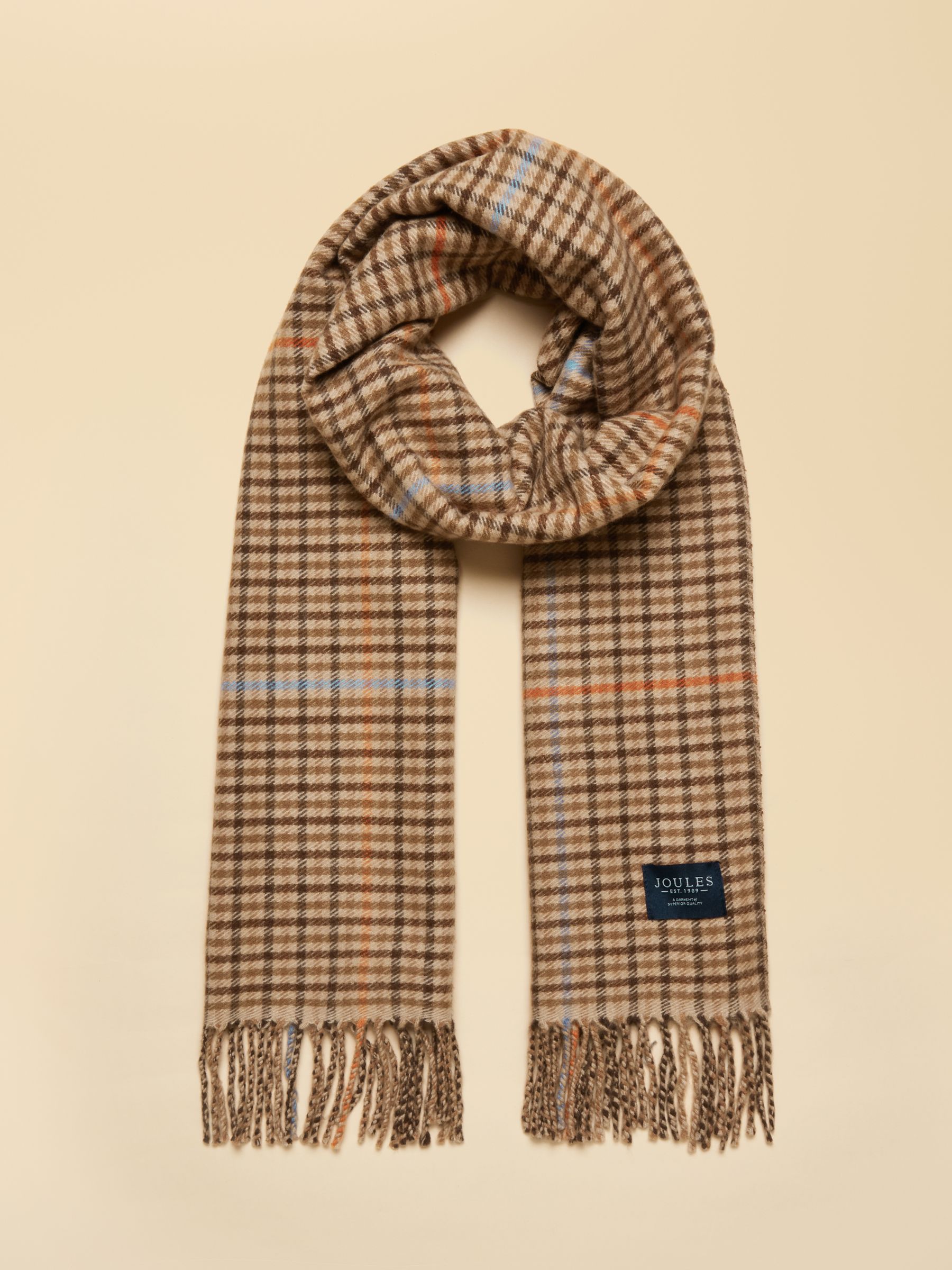 Langtree Brown Check Large Scarf - Image 1 of 9