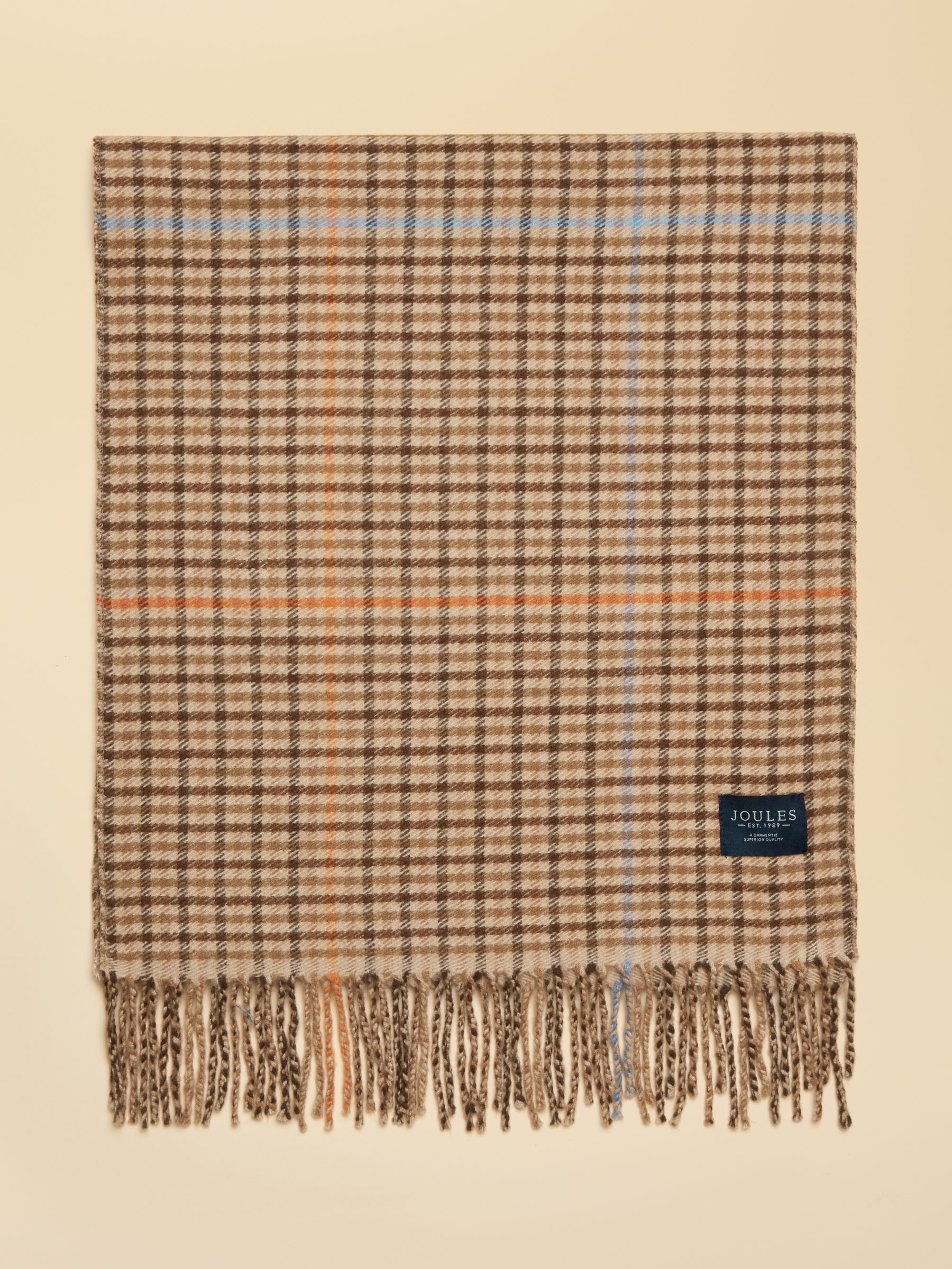 Langtree Brown Check Large Scarf - Image 8 of 9