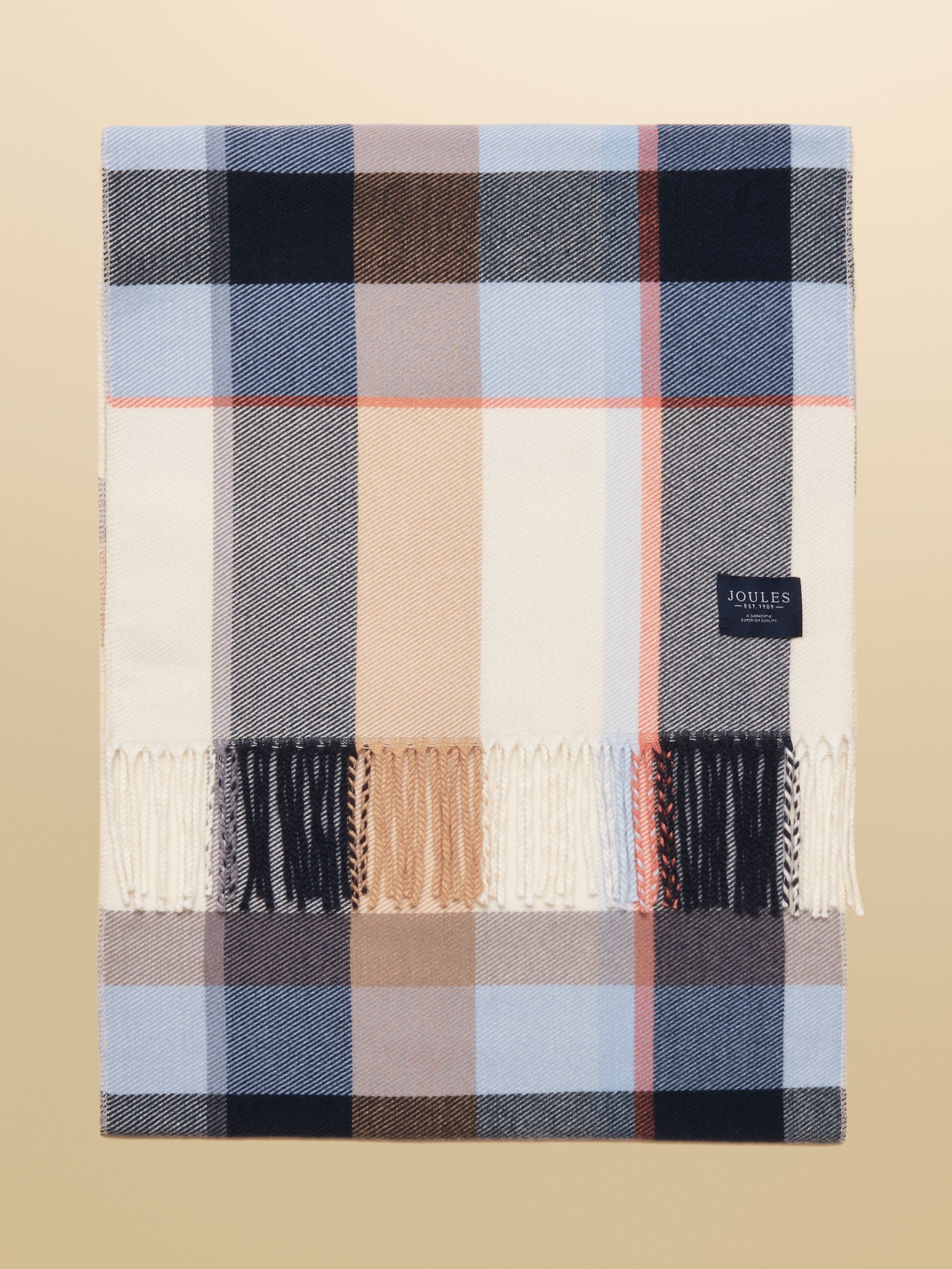 Langtree Cream & Blue Large Scarf - Image 4 of 5