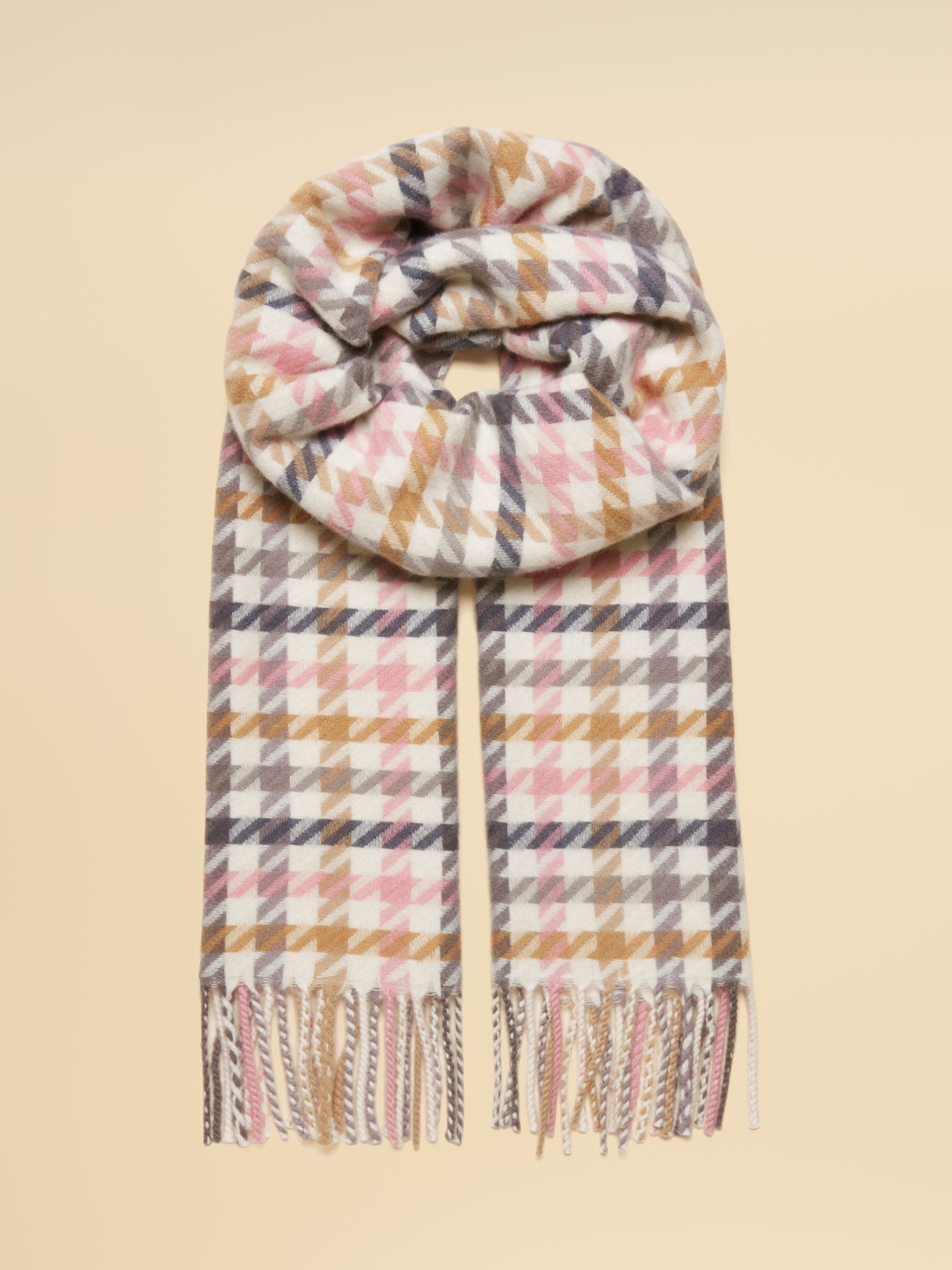 Langtree Pink & Oatmeal Large Scarf - Image 1 of 7