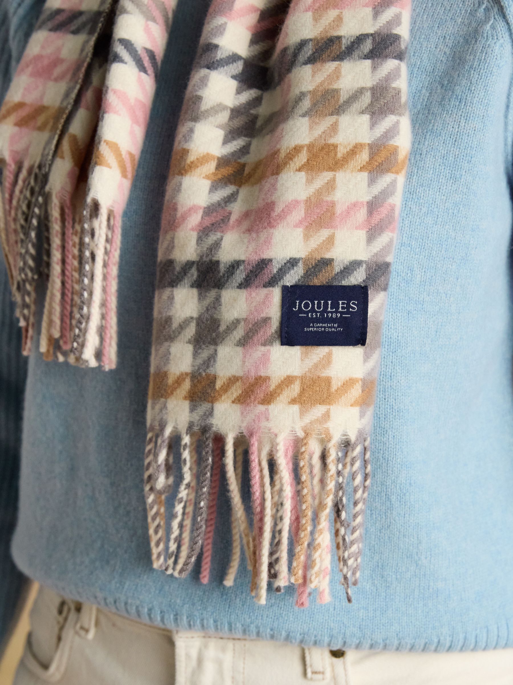 Langtree Pink & Oatmeal Large Scarf - Image 5 of 7