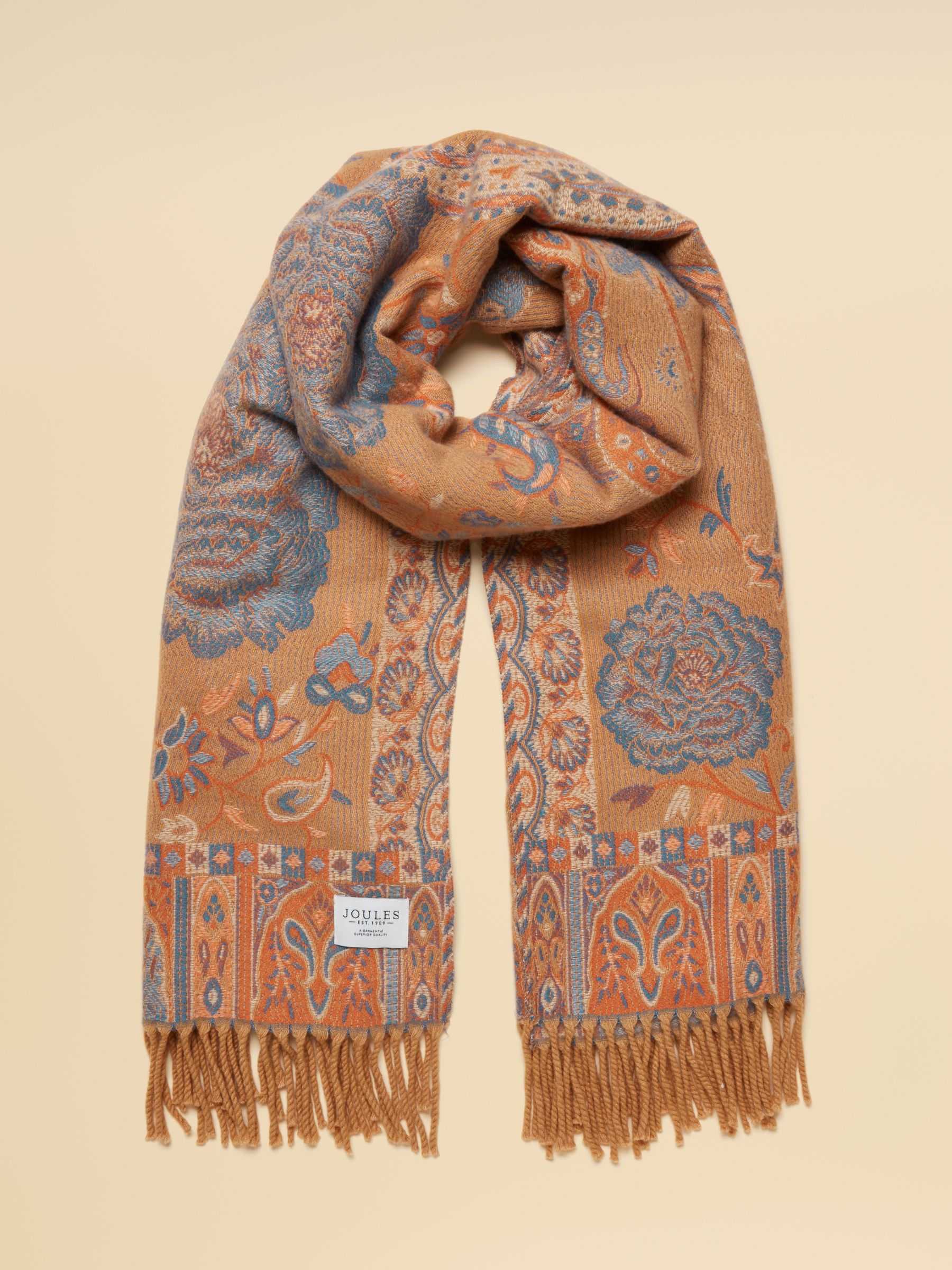 Erin Neutral Jacquard Scarf - Image 1 of 8 Erin Neutral Jacquard Scarf - Image 1 of 8