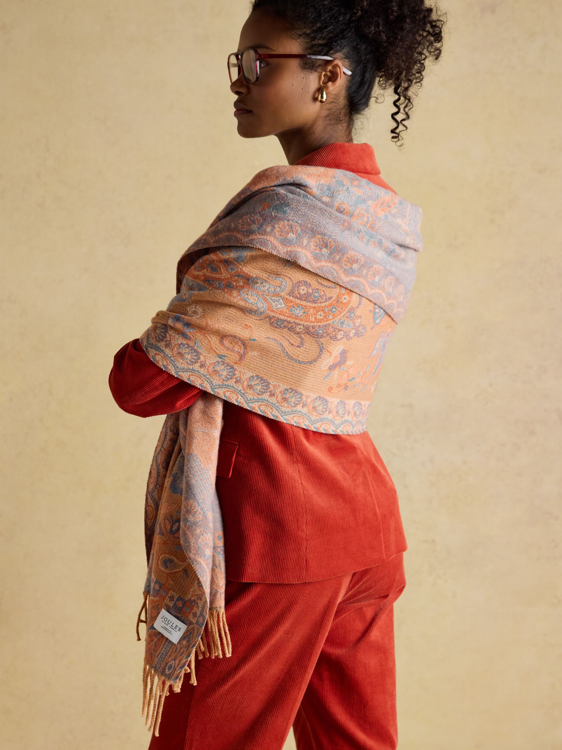 Erin Neutral Jacquard Scarf - Image 3 of 8