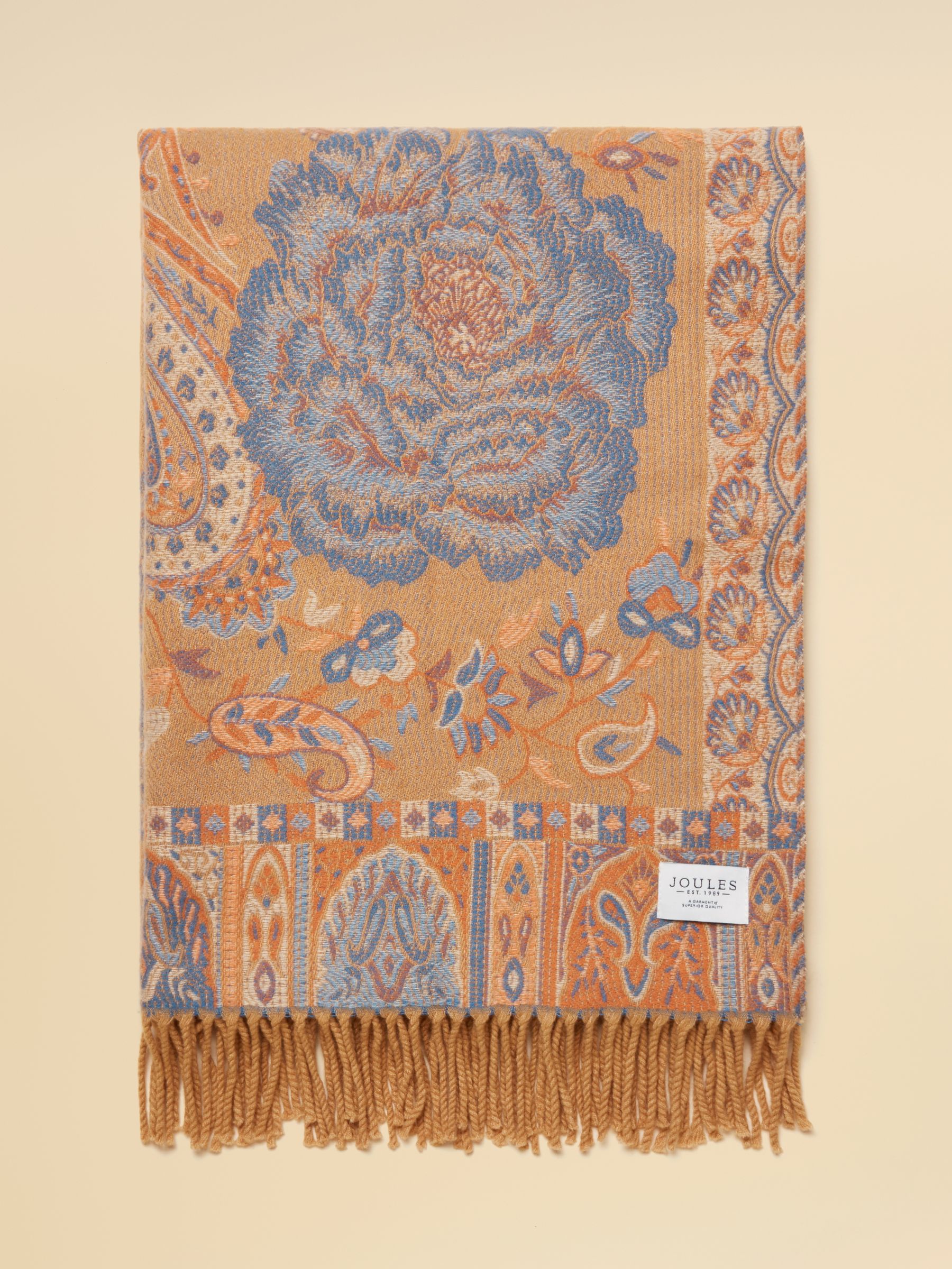 Erin Neutral Jacquard Scarf - Image 7 of 8