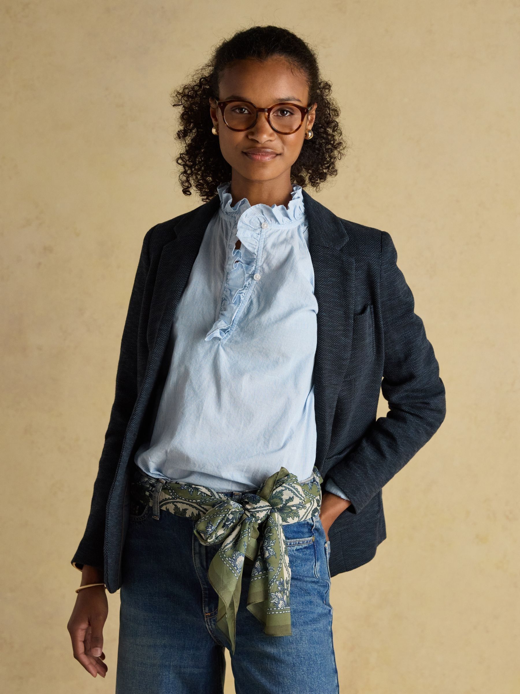 Abberton Khaki Green Lightweight Printed Scarf - Image 7 of 8