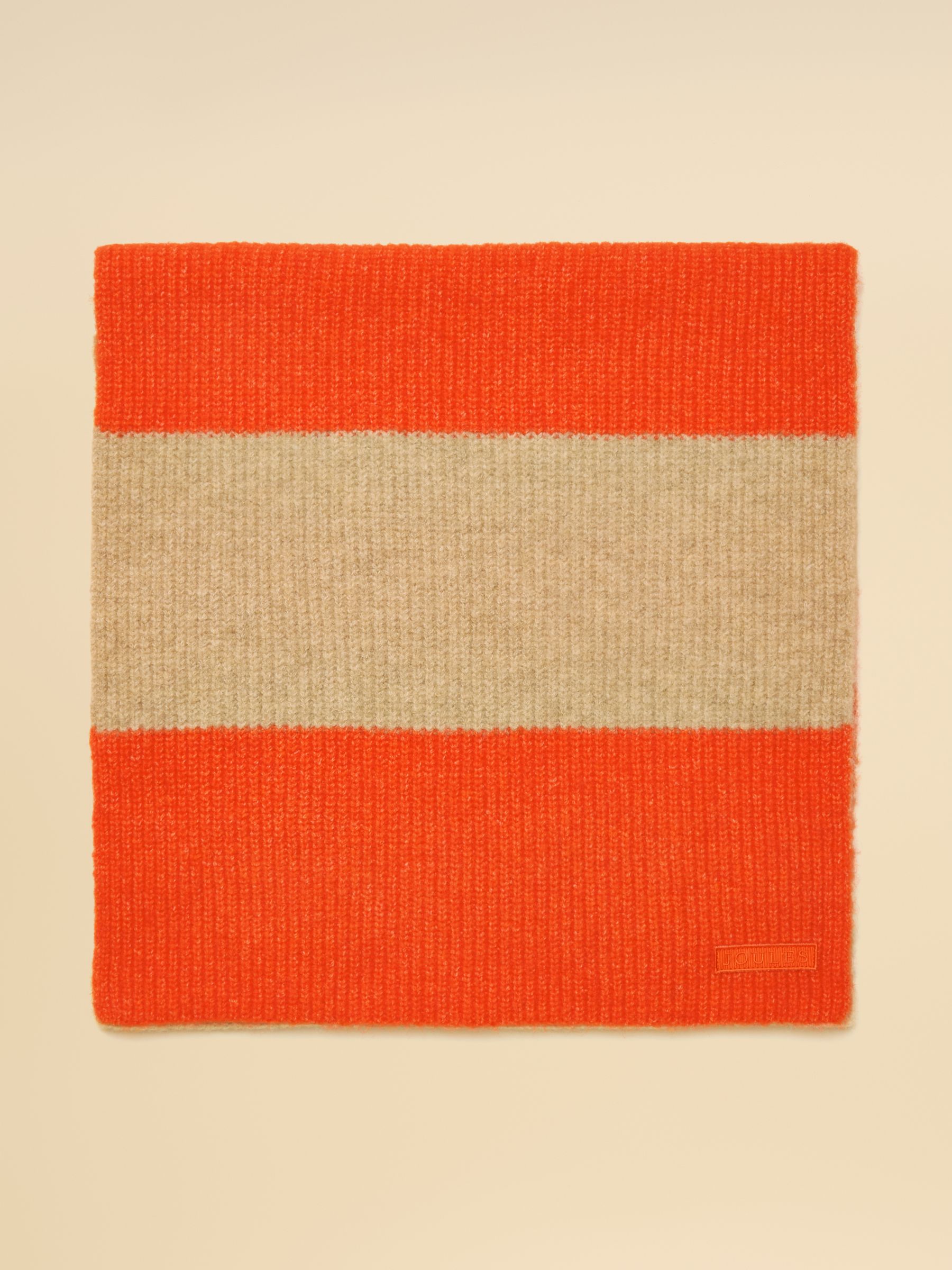 Popley Orange & Neutral Stripe Scarf - Image 5 of 6